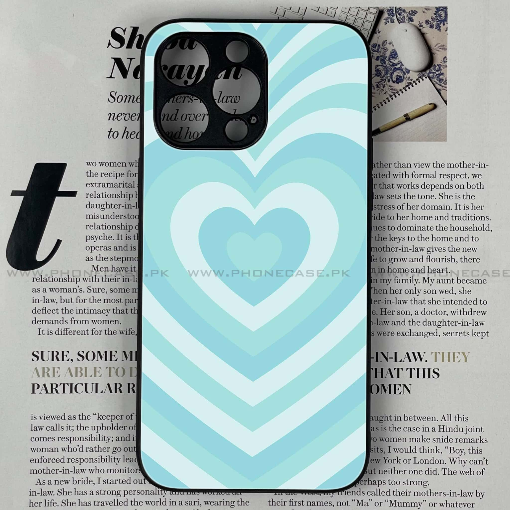 iPhone 15 Pro Max - Heart Beat Series - Premium Printed Glass soft Bumper shock Proof Case