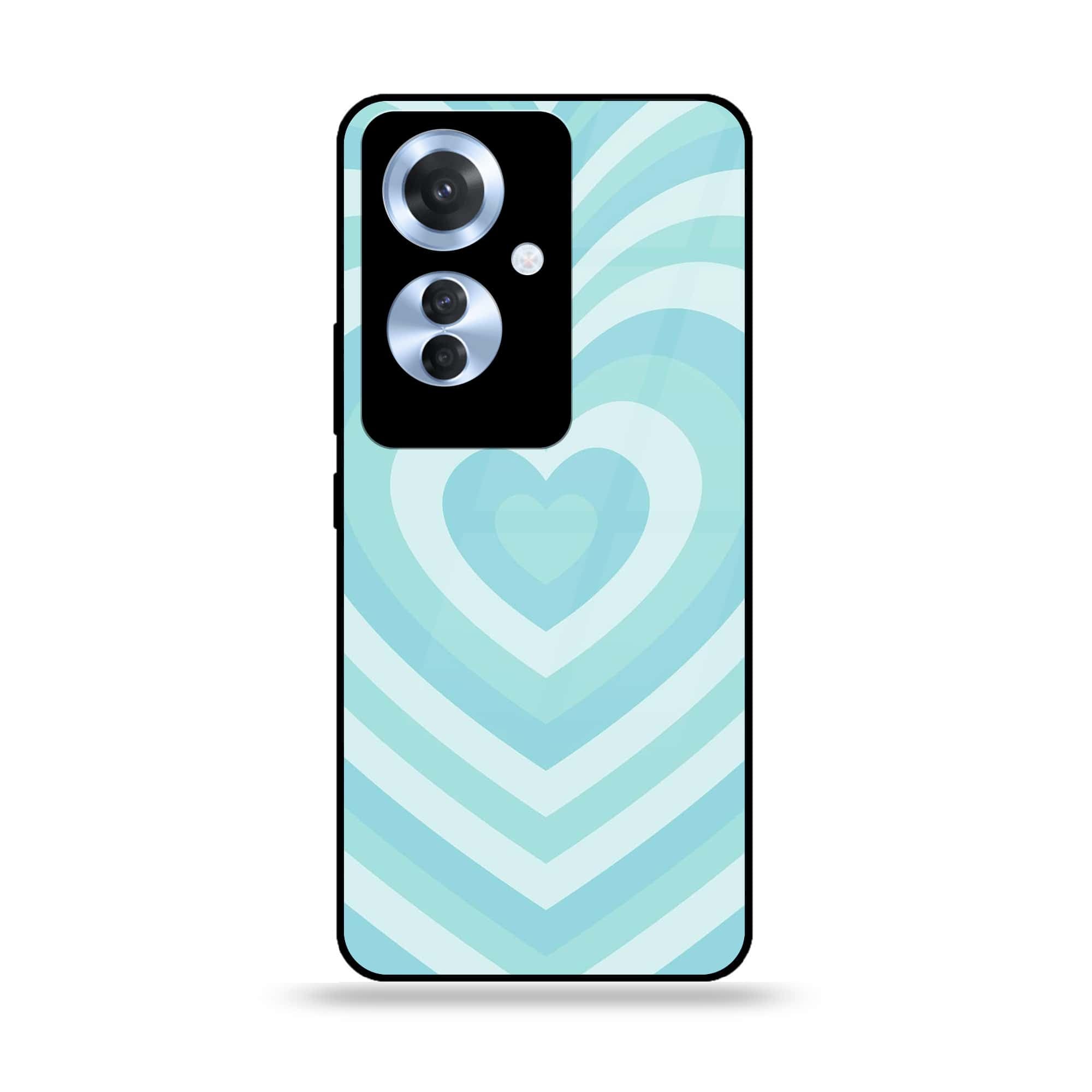 Oppo Reno 11F - Heart Beat Series - Premium Printed Glass soft Bumper shock Proof Case