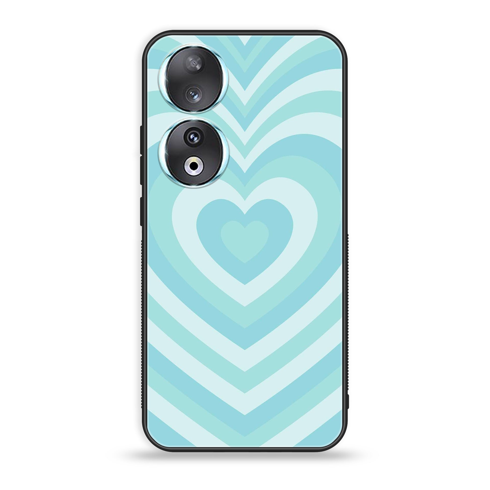 Huawei Honor 90 - Heart Beat Series - Premium Printed Glass soft Bumper shock Proof Case