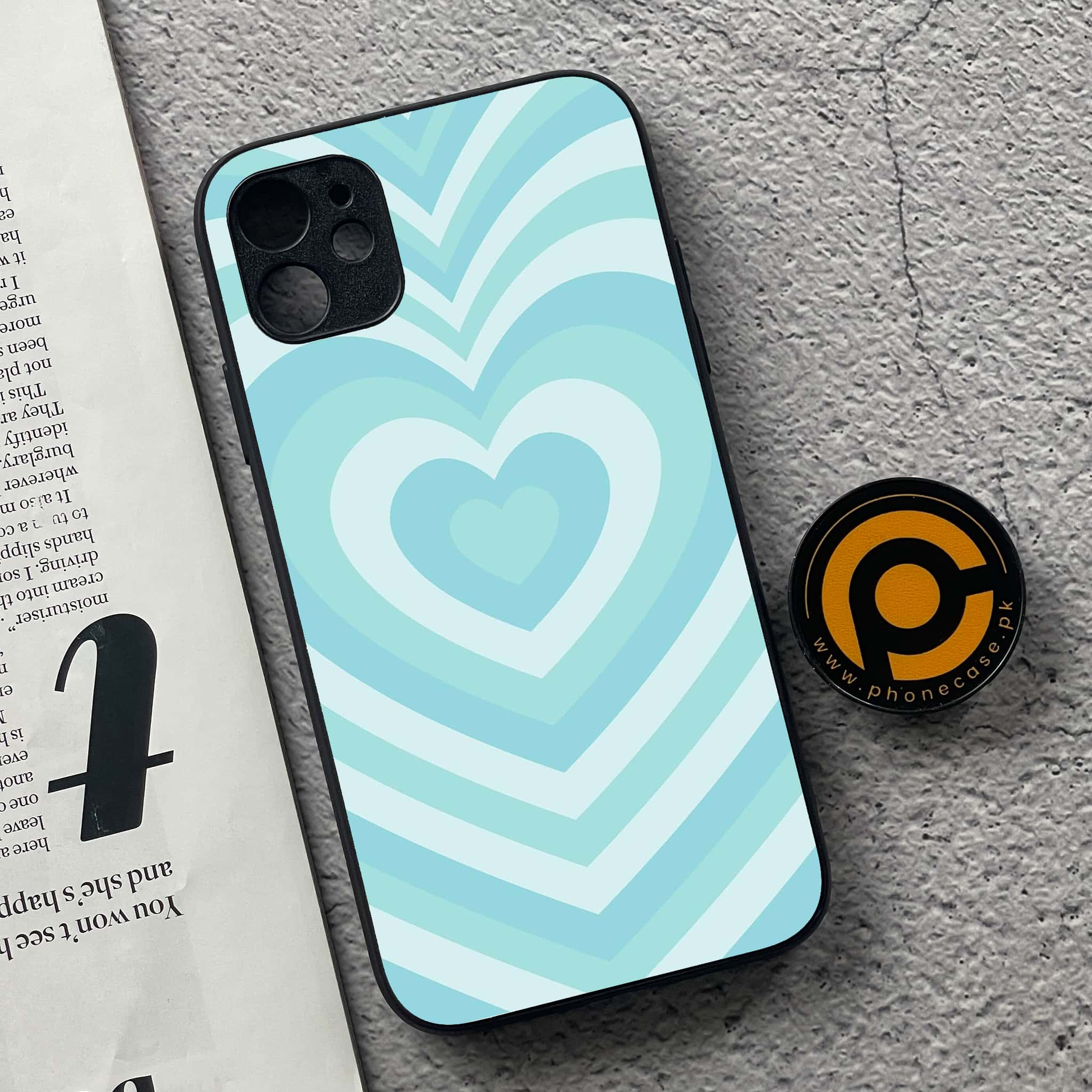 iPhone 11  Heart Beat Series  Premium Printed Glass soft Bumper shock Proof Case
