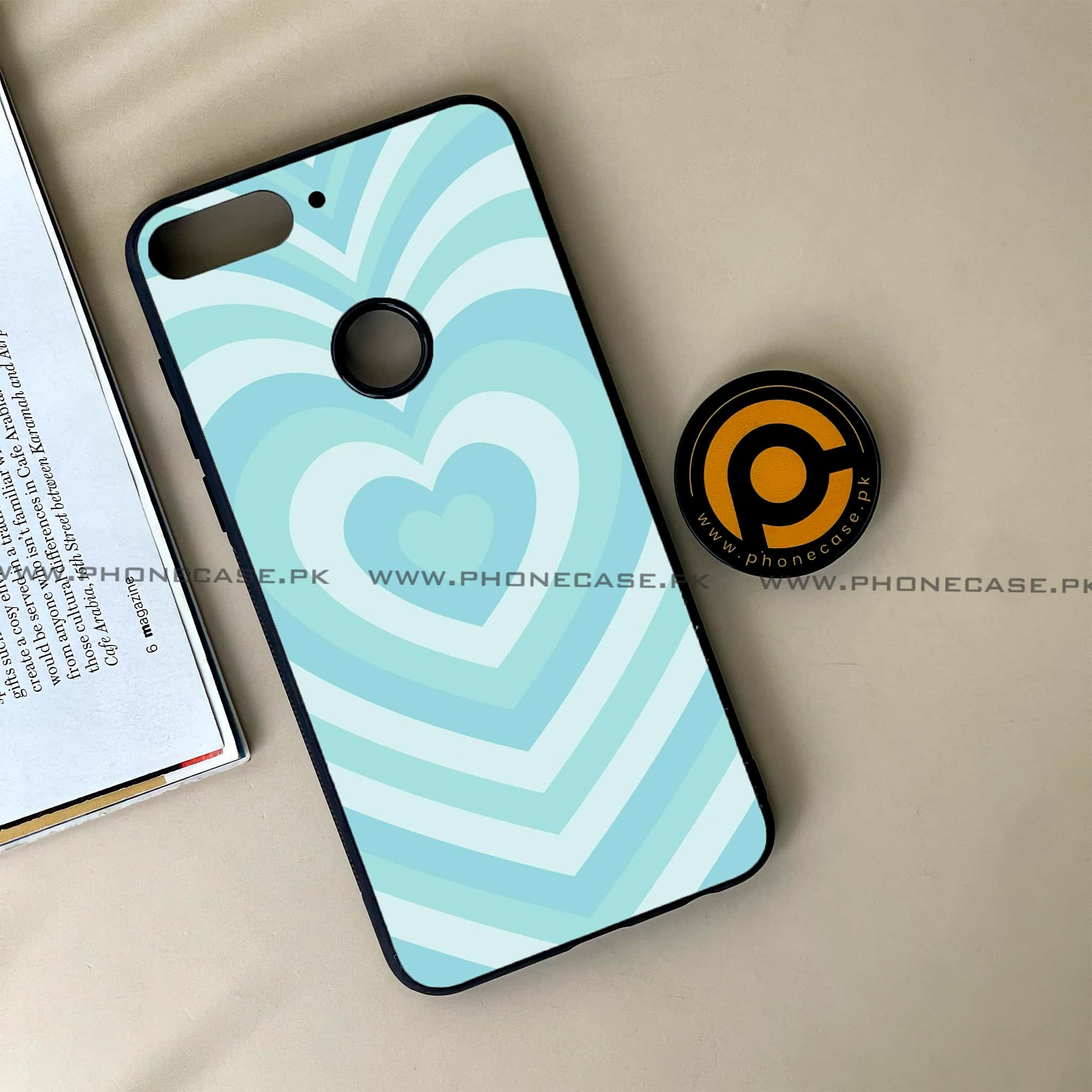 Huawei Y7 Prime (2018) -  Heart Beat Series - Premium Printed Glass soft Bumper shock Proof Case