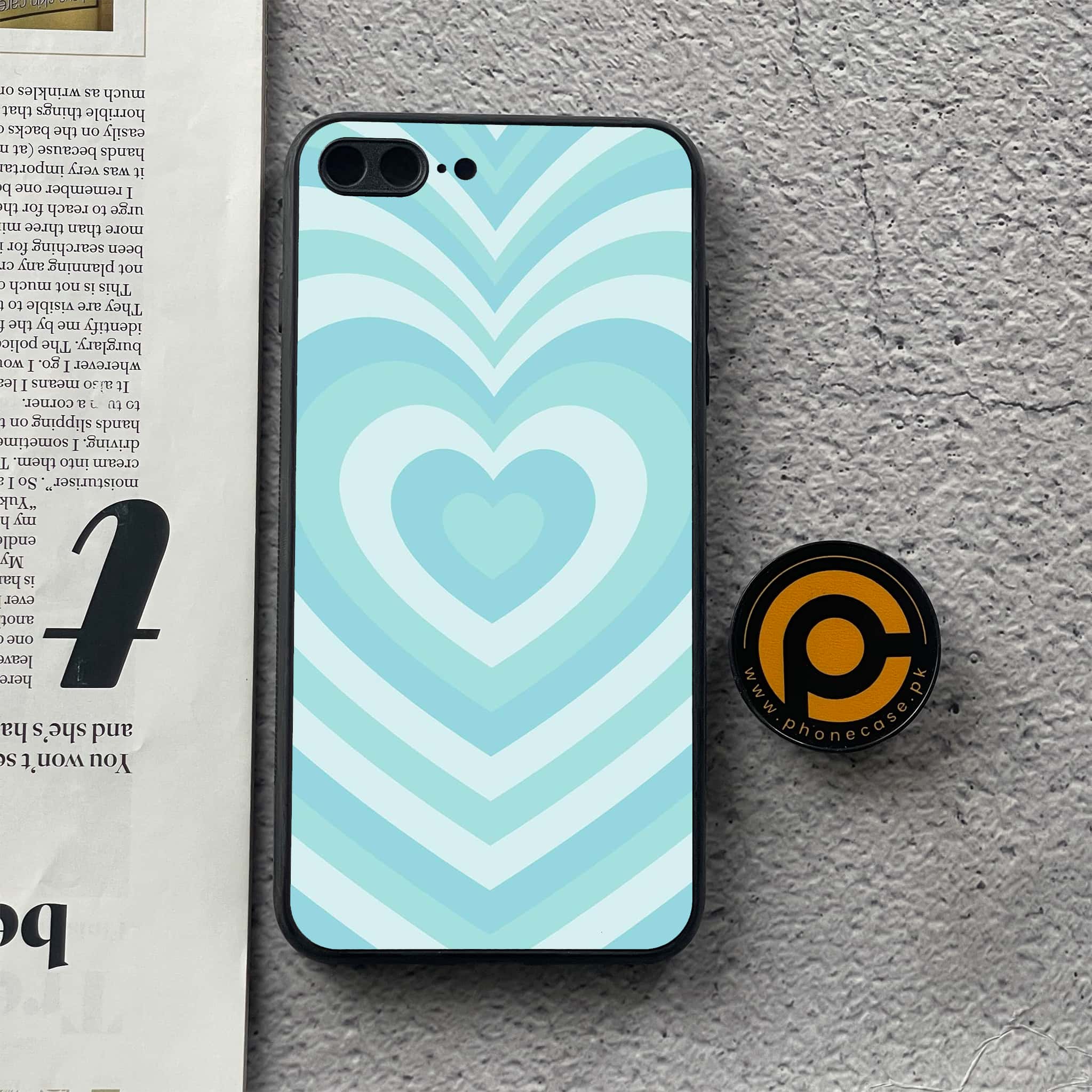 iPhone 8 Plus- Heart Beat Series - Premium Printed Glass soft Bumper shock Proof Case
