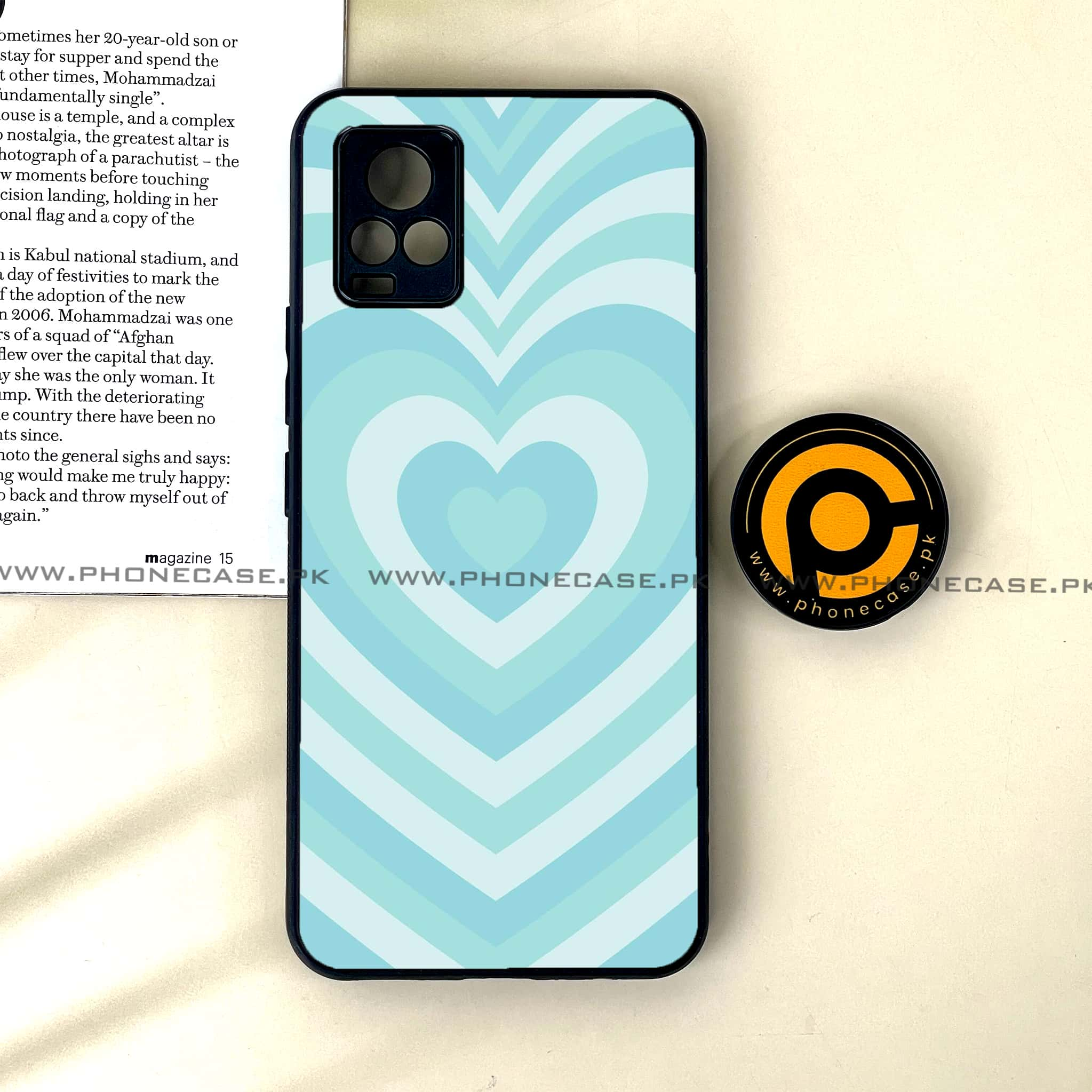 Vivo V20 - Heart Beat Series - Premium Printed Glass soft Bumper shock Proof Case