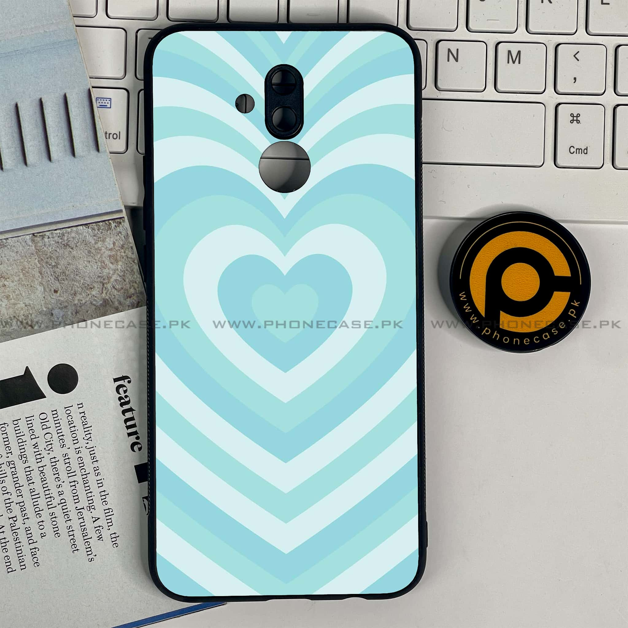 Huawei Mate 20 Lite - Heart Beat Series - Premium Printed Glass soft Bumper shock Proof Case