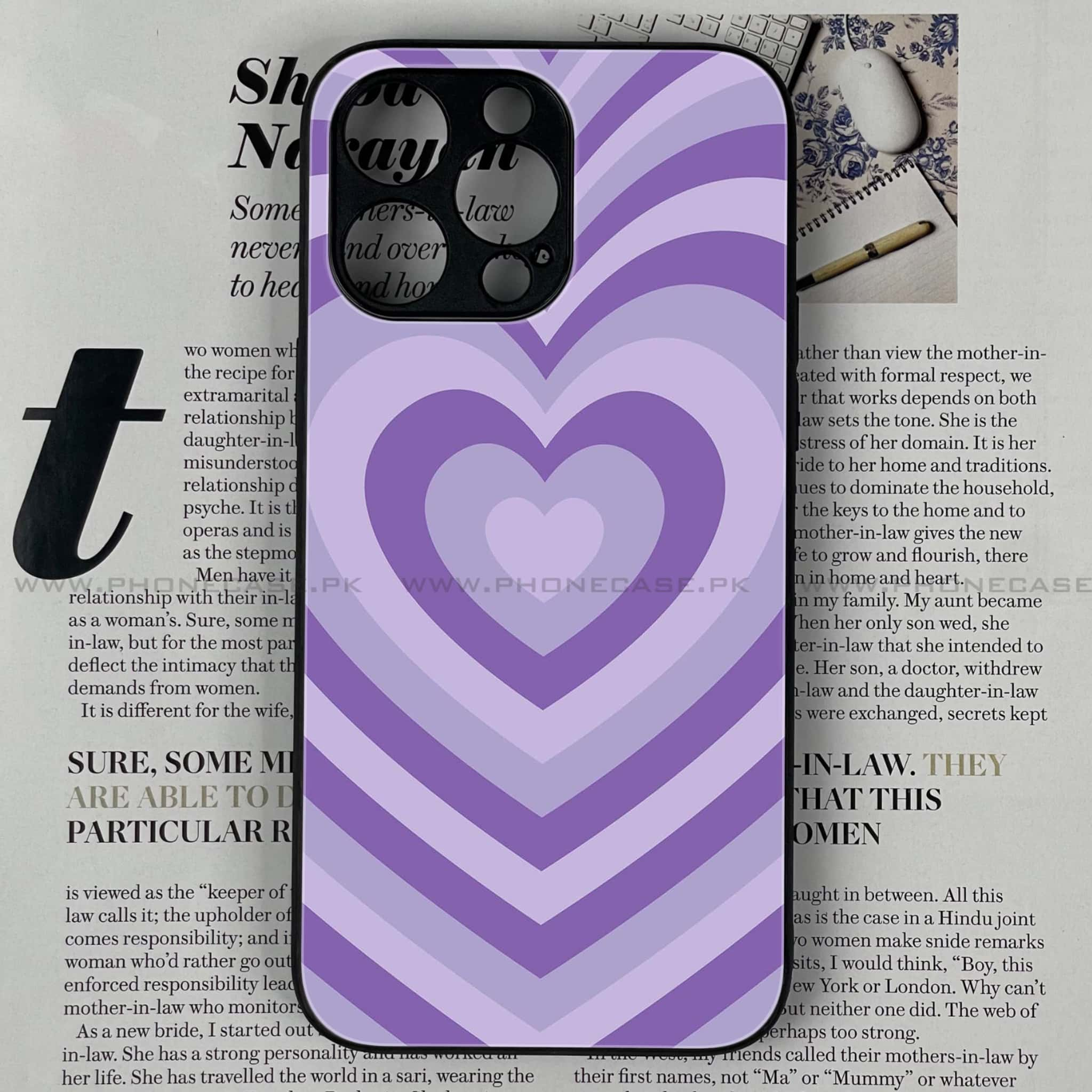 iPhone 15 Pro - Heart Beat Series - Premium Printed Glass soft Bumper shock Proof Case