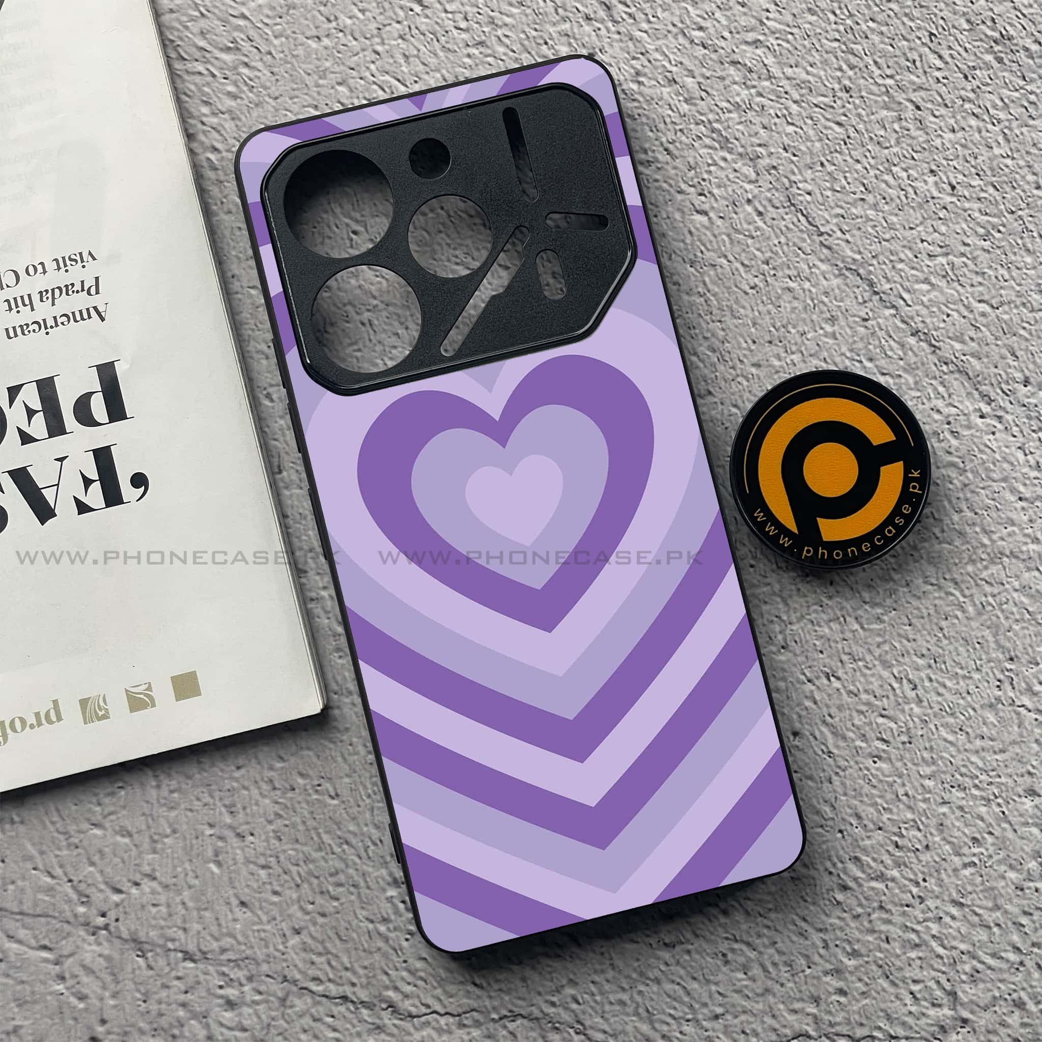 Tecno Pova 6 Pro - Heart Beat Series - Premium Printed Glass soft Bumper shock Proof Case