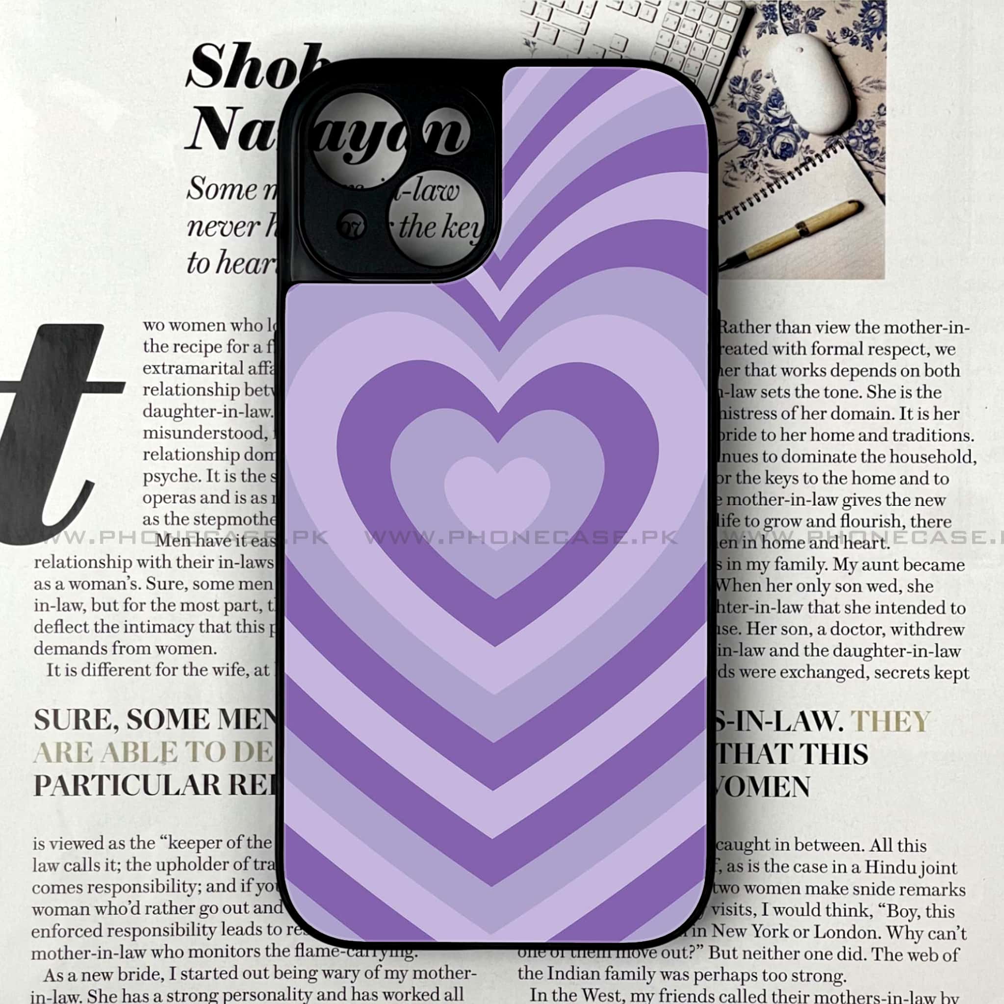 iPhone 15 - Heart Beat Series - Premium Printed Glass soft Bumper shock Proof Case