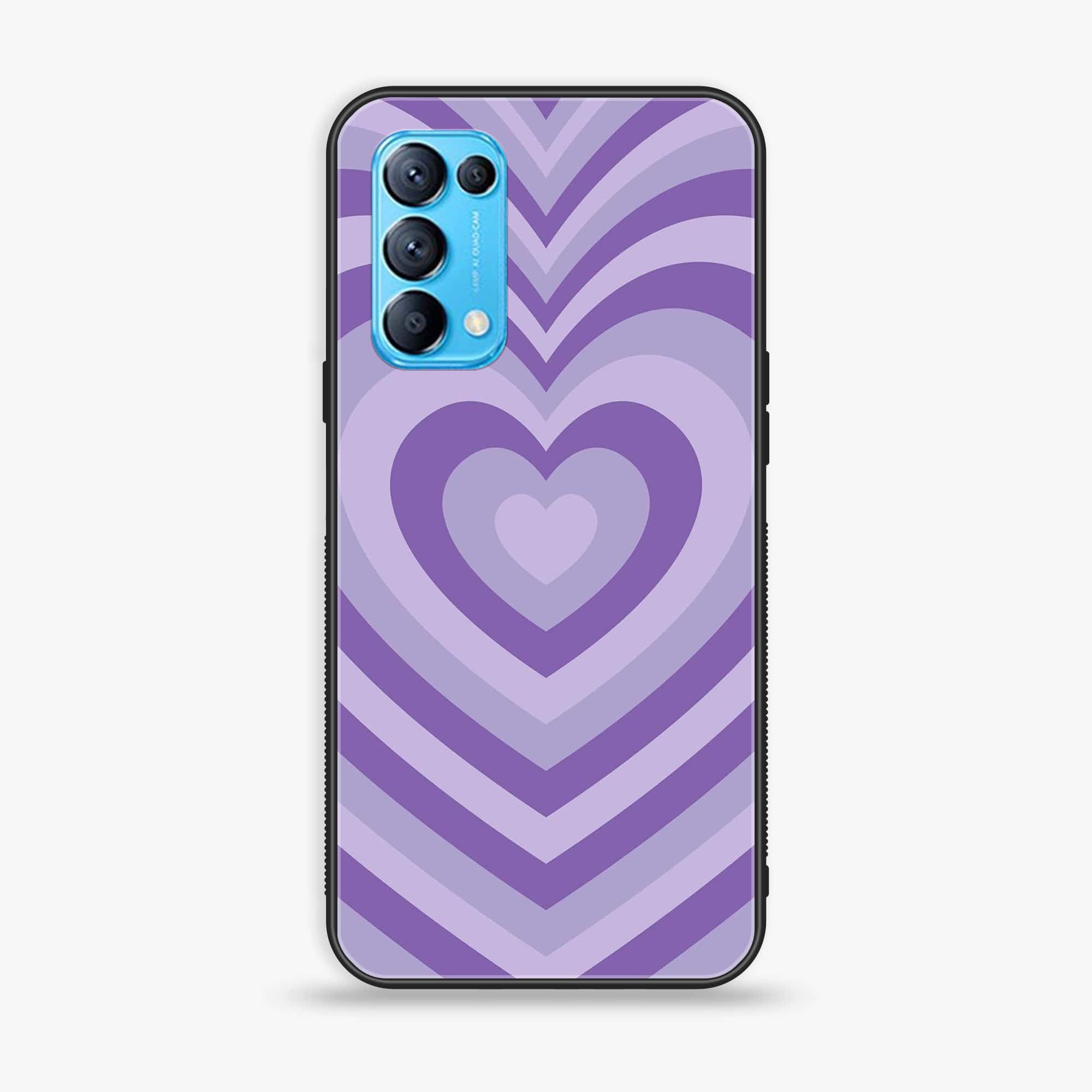 Oppo Reno 5 Heart Beat Series  Premium Printed Glass soft Bumper shock Proof Case