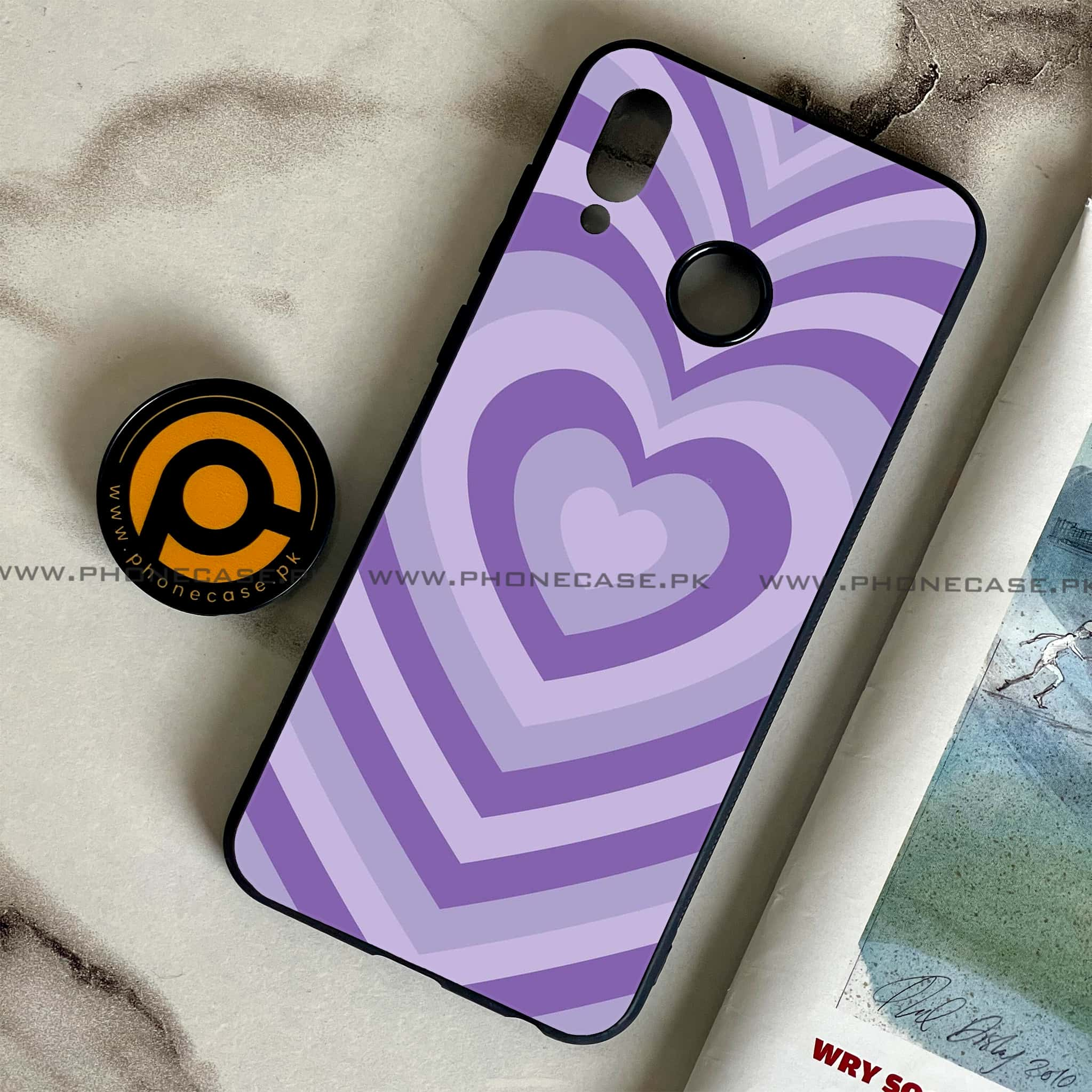 Huawei Honor Play - Heart Beat Series - Premium Printed Glass soft Bumper shock Proof Case