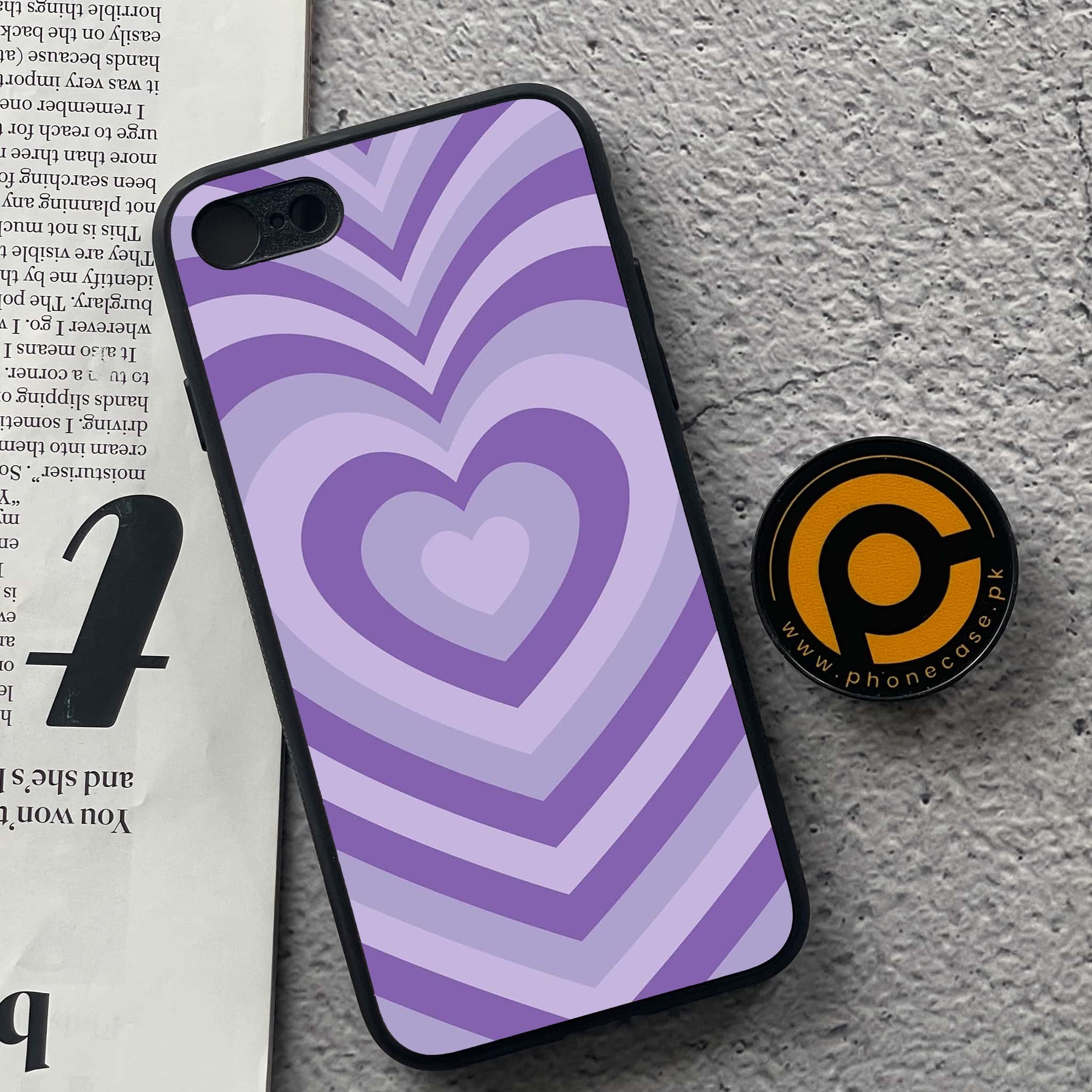 iPhone 7 / 8 - Heart Beat Series - Premium Printed Glass soft Bumper shock Proof Case