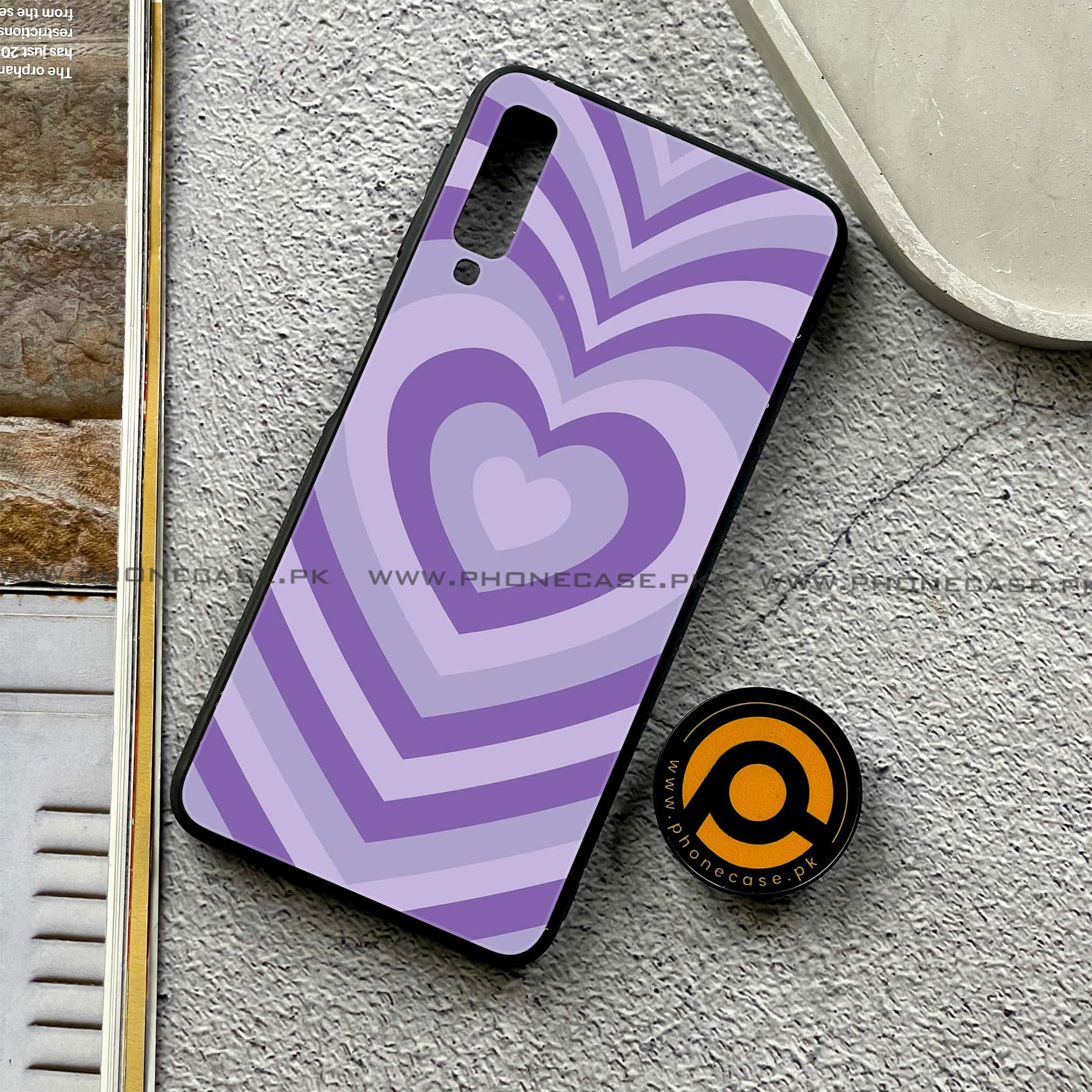 Galaxy A7 2018 - Heart Beat Series - Premium Printed Metal soft Bumper shock Proof Case