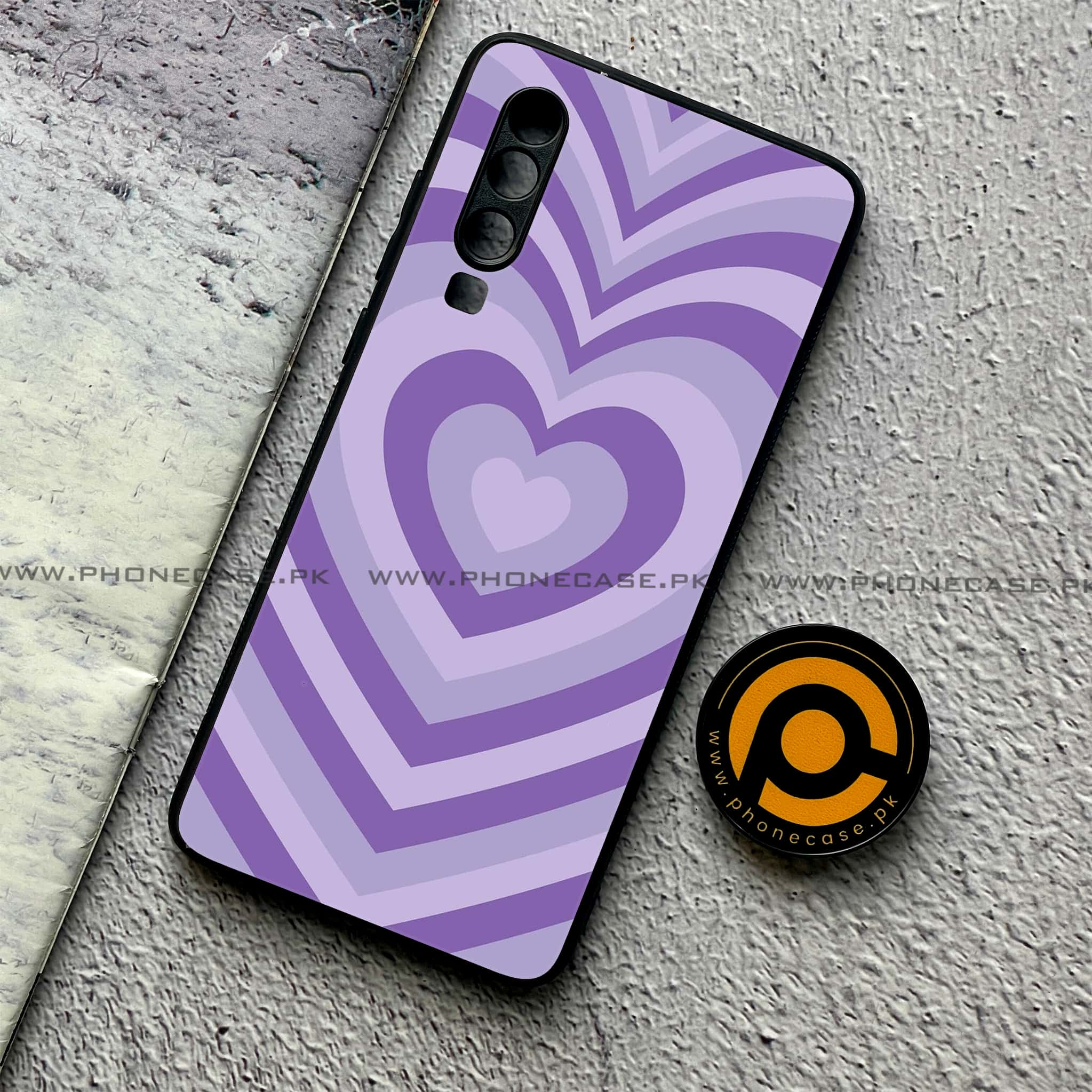 Huawei P30 - Heart Beat Series - Premium Printed Glass soft Bumper shock Proof Case