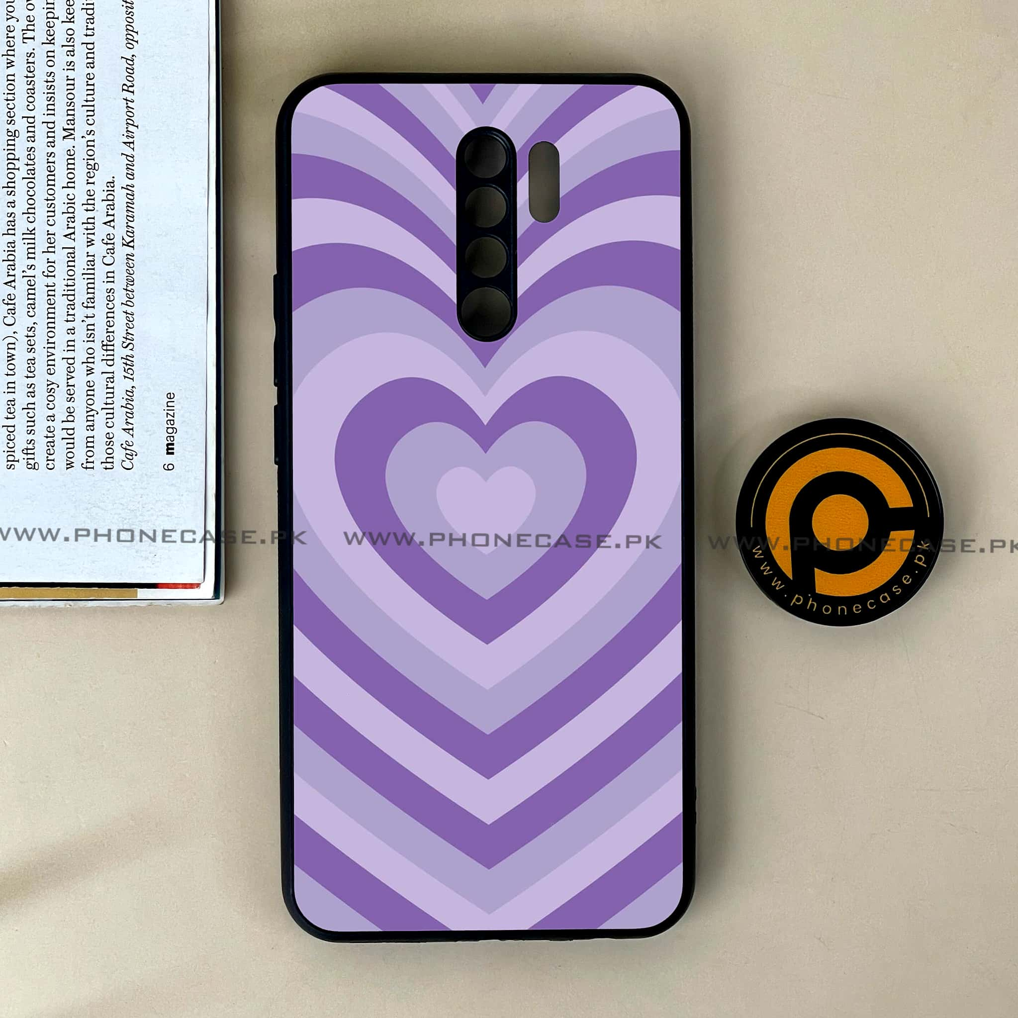 Xiaomi Redmi 9 - Heart Beat Series - Premium Printed Glass soft Bumper shock Proof Case