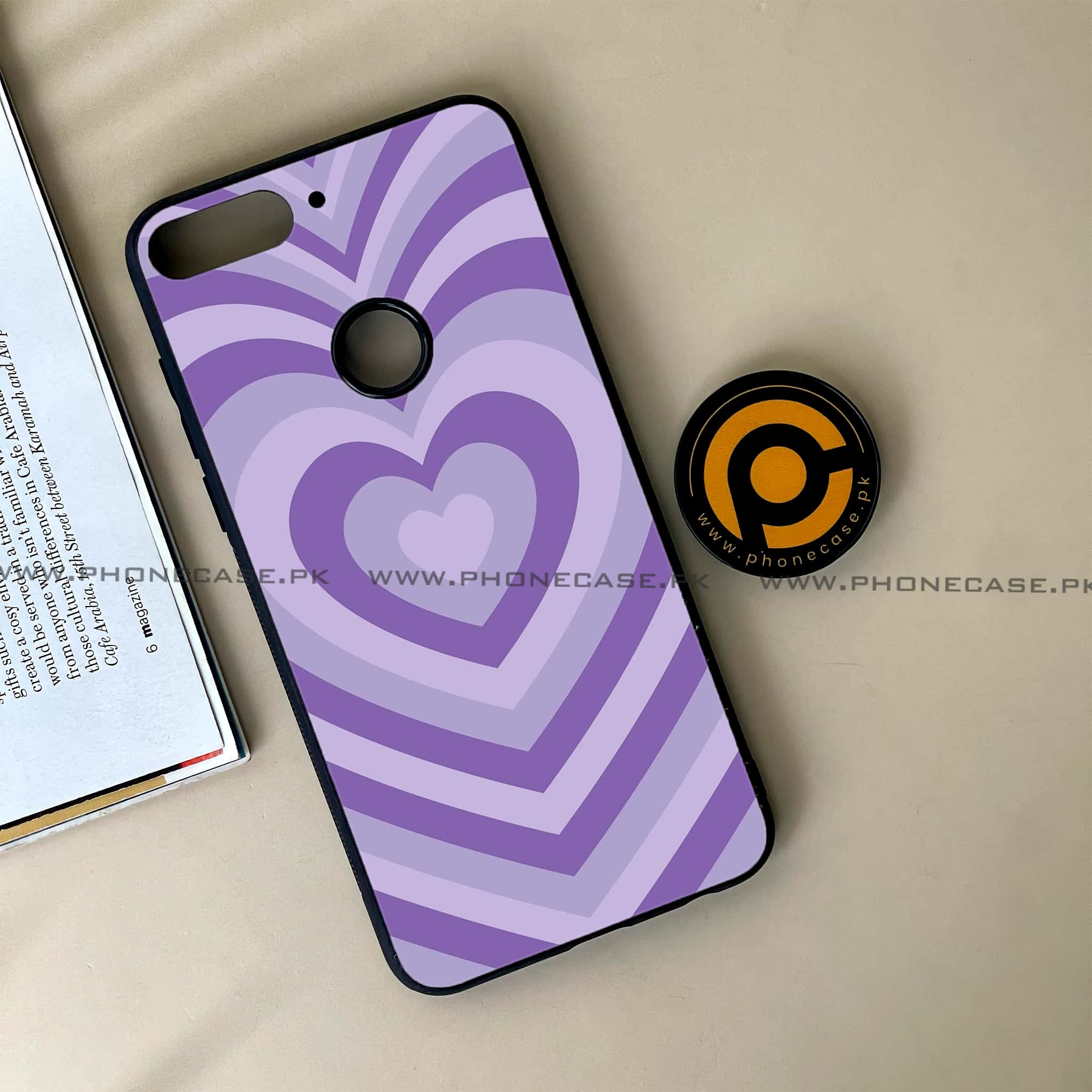 Huawei Y7 Prime (2018) -  Heart Beat Series - Premium Printed Glass soft Bumper shock Proof Case