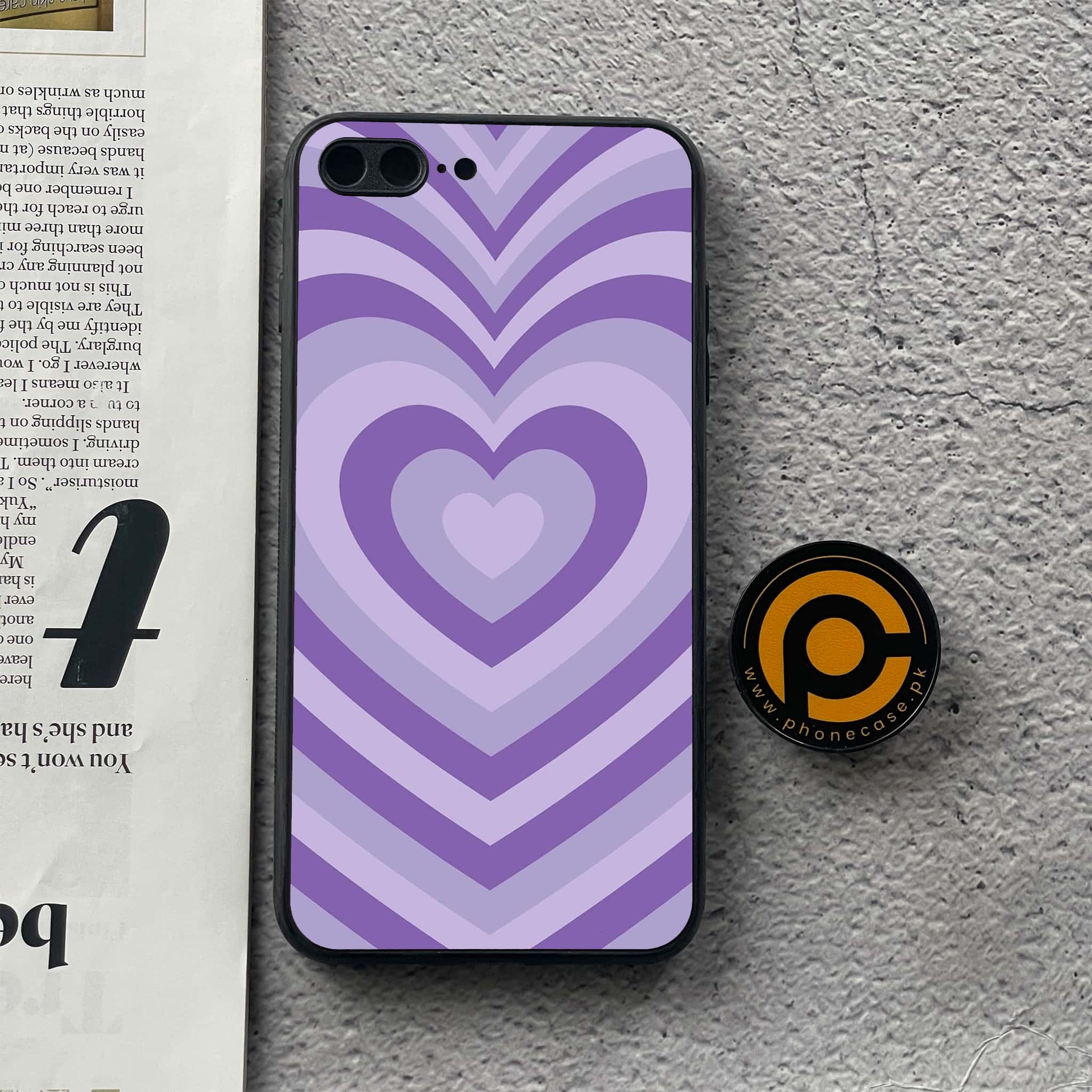 iPhone 8 Plus- Heart Beat Series - Premium Printed Glass soft Bumper shock Proof Case
