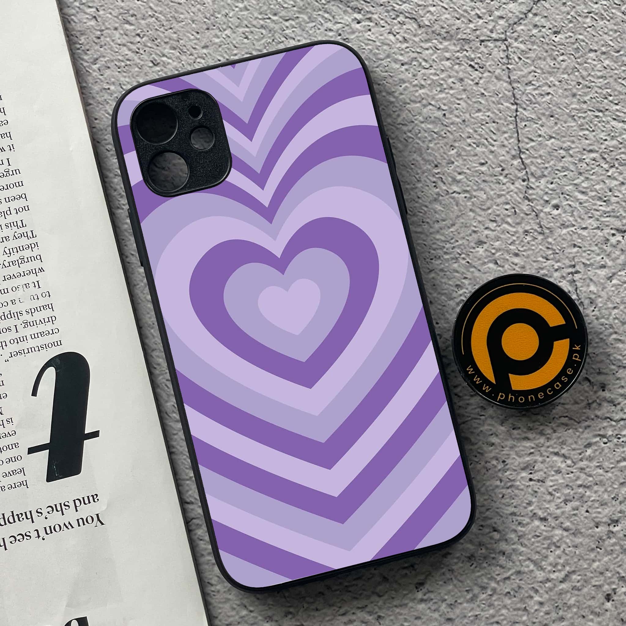 iPhone 11  Heart Beat Series  Premium Printed Glass soft Bumper shock Proof Case