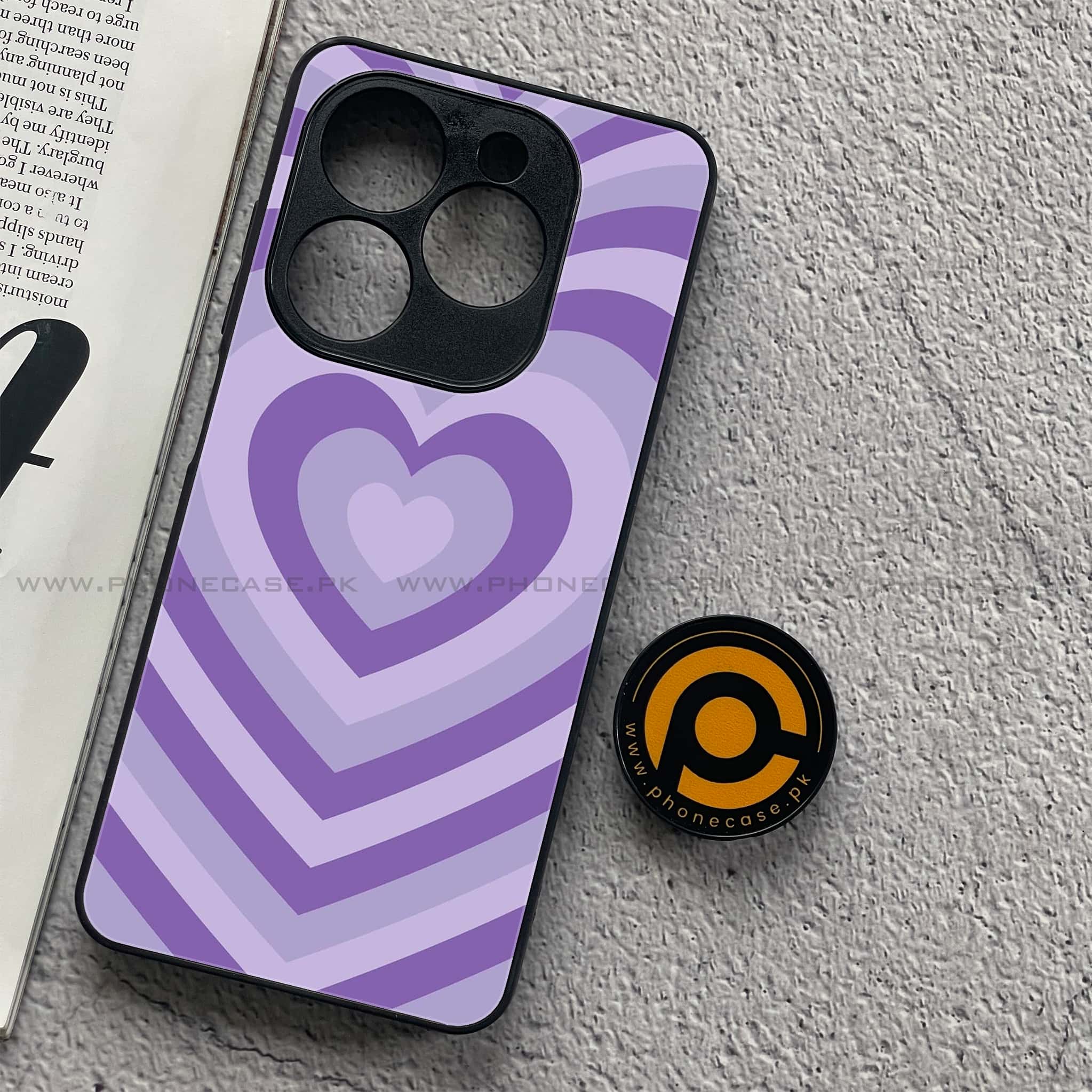 Tecno Spark 20C - Heart Beat Series - Premium Printed Glass soft Bumper shock Proof Case
