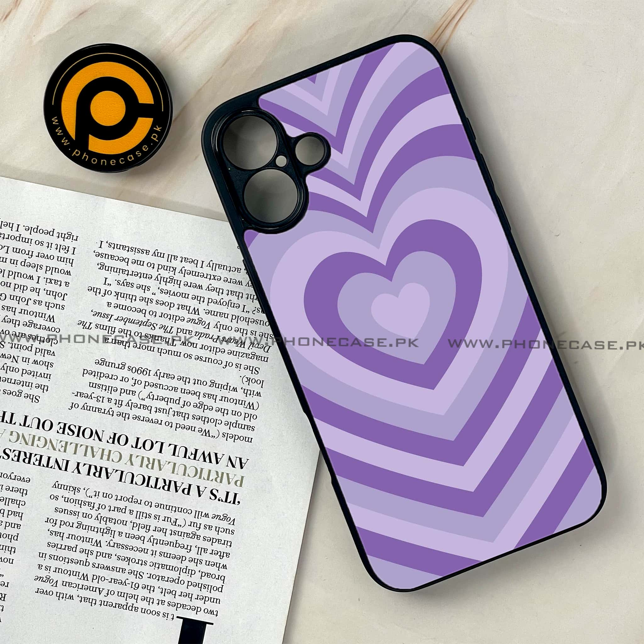 iPhone 16 Plus - Heart Beat Series - Premium Printed Glass soft Bumper shock Proof Case