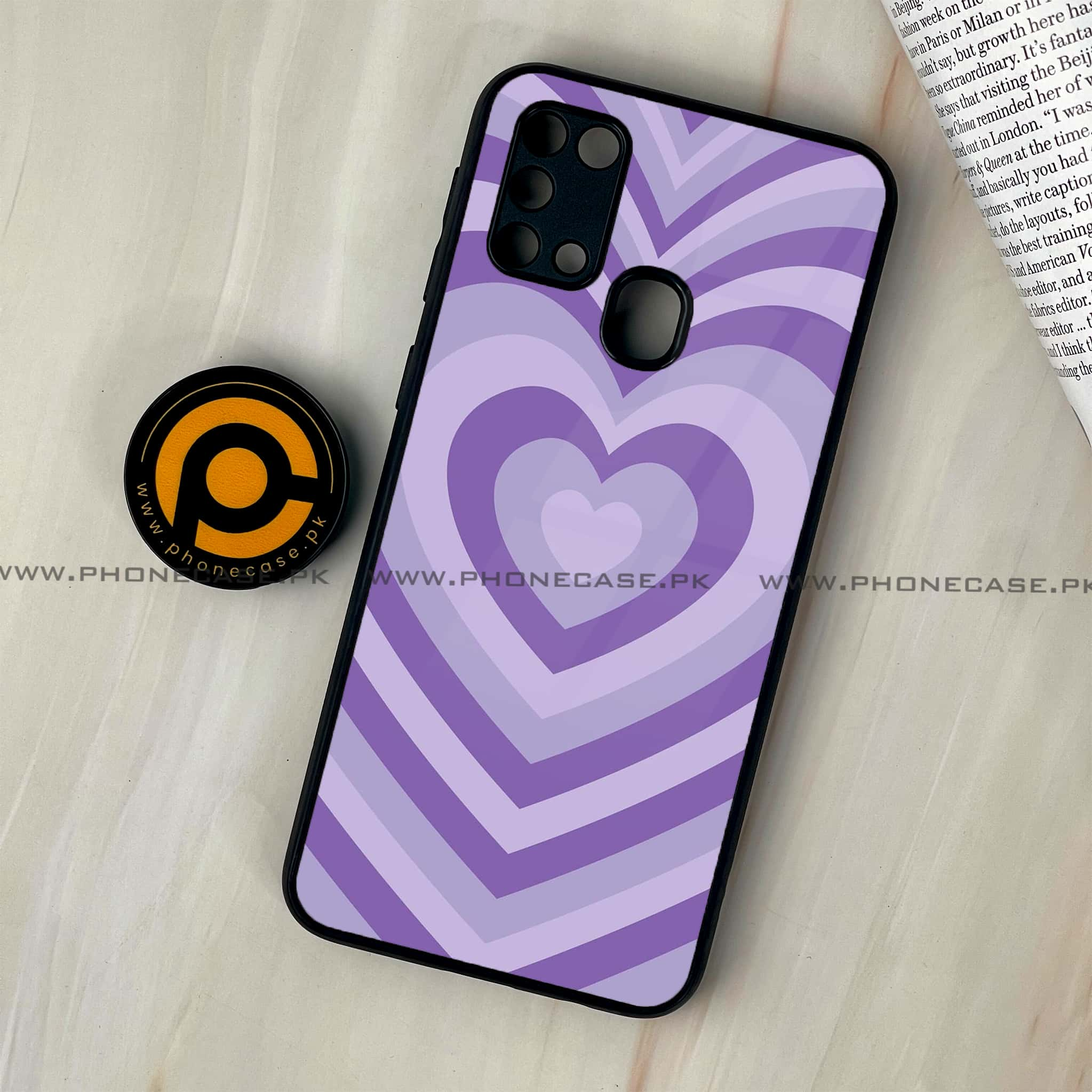 Galaxy M31 - Heart Beat Series - Premium Printed Glass soft Bumper shock Proof Case