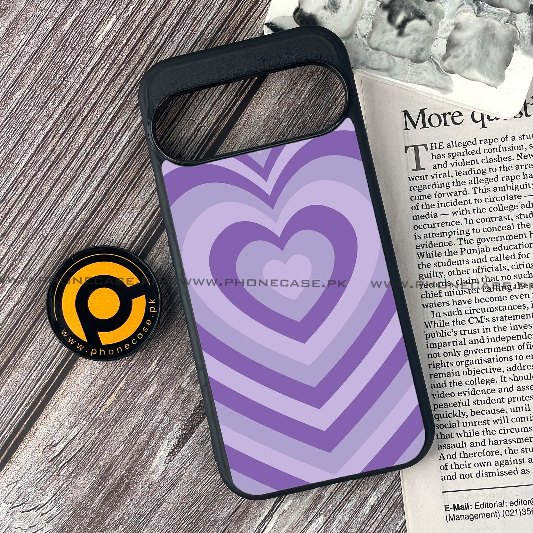 Google Pixel 9 - Heart Beat Series - Premium Metal Printed soft Bumper Shock Proof Case