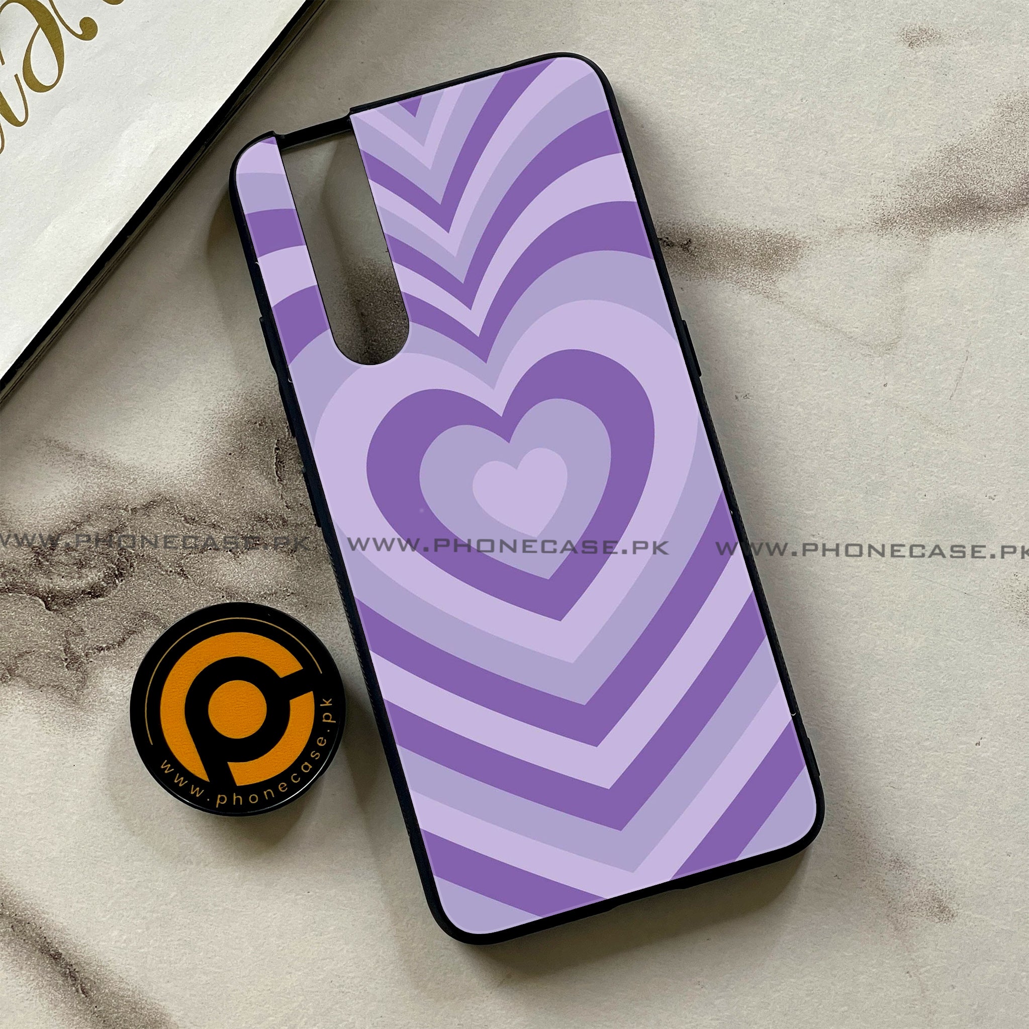 Vivo V15 Pro - Heart Beat Series - Premium Printed Glass soft Bumper shock Proof Case