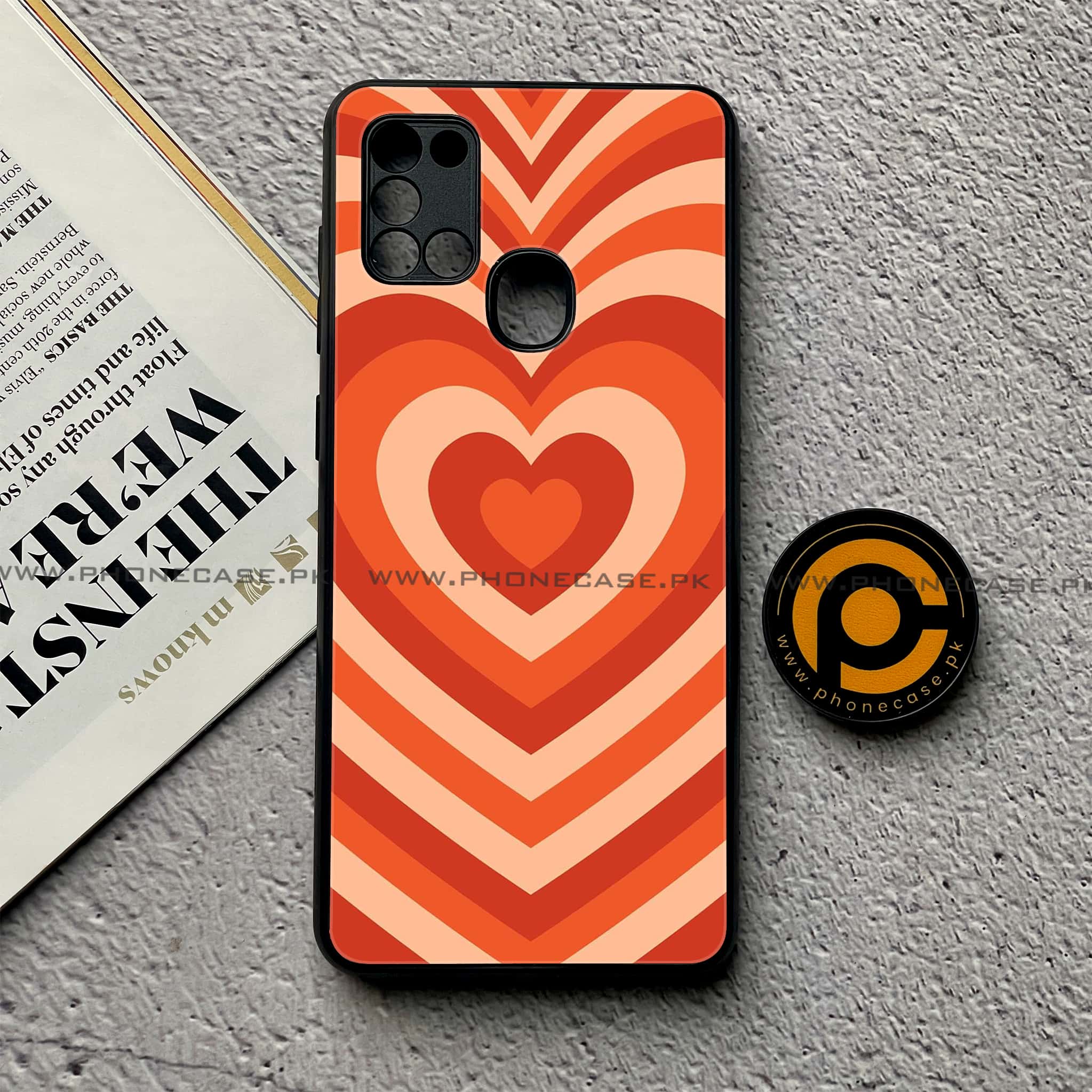 Samsung Galaxy A21s - Heart Beat Series - Premium Printed Glass soft Bumper shock Proof Case