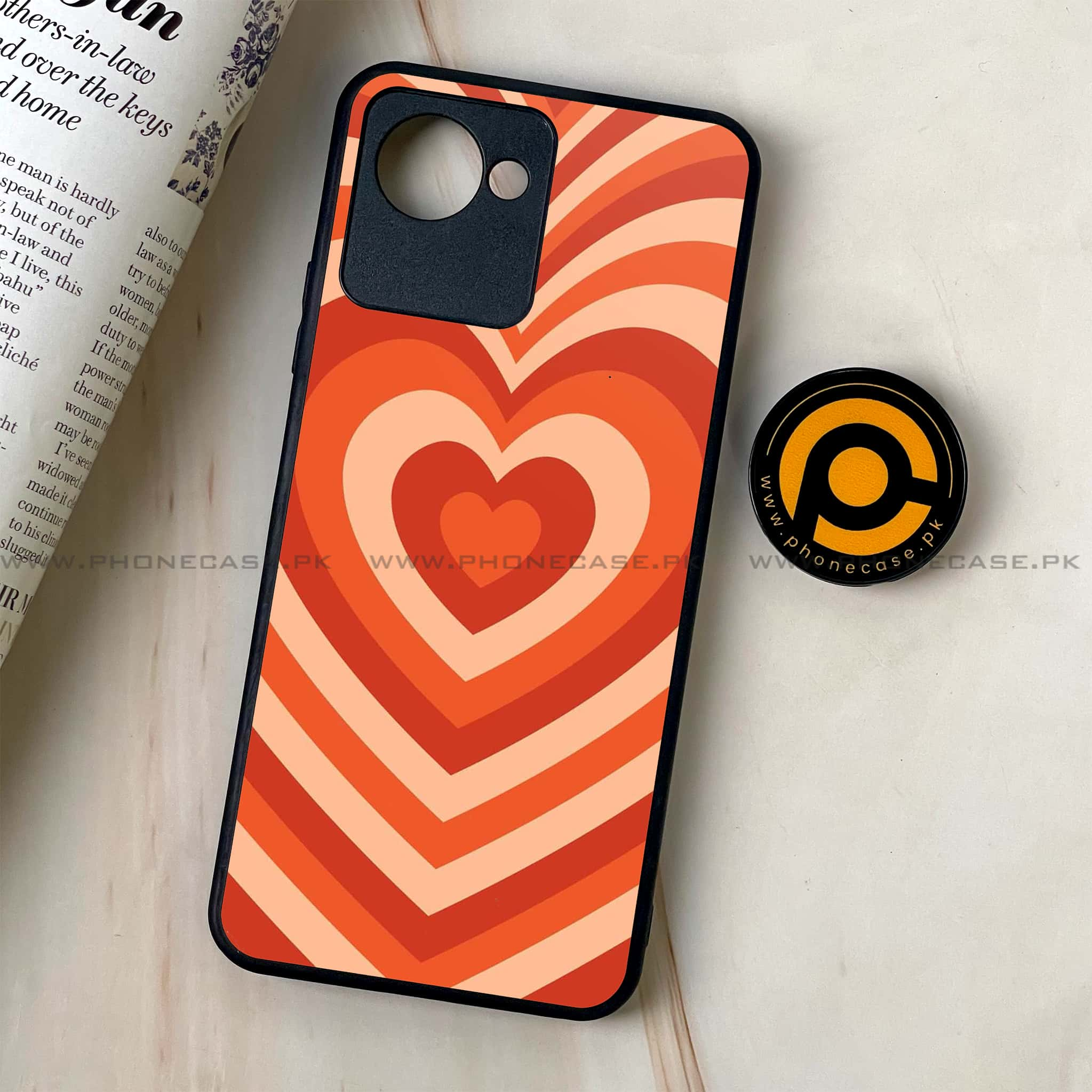 Realme C30 - Heart Beat Series - Premium Printed Glass soft Bumper shock Proof Case