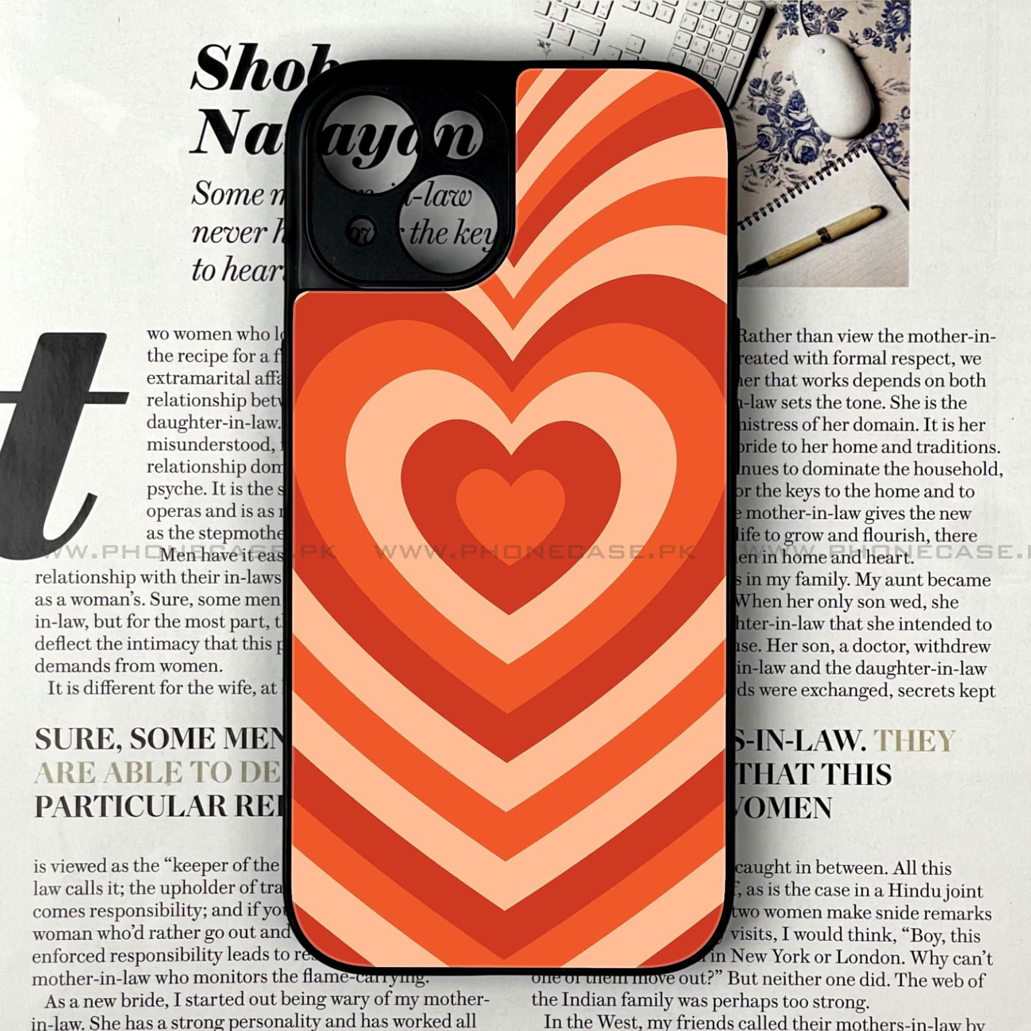 iPhone 14  - Heart Beat Series - Premium Printed Glass soft Bumper shock Proof Case