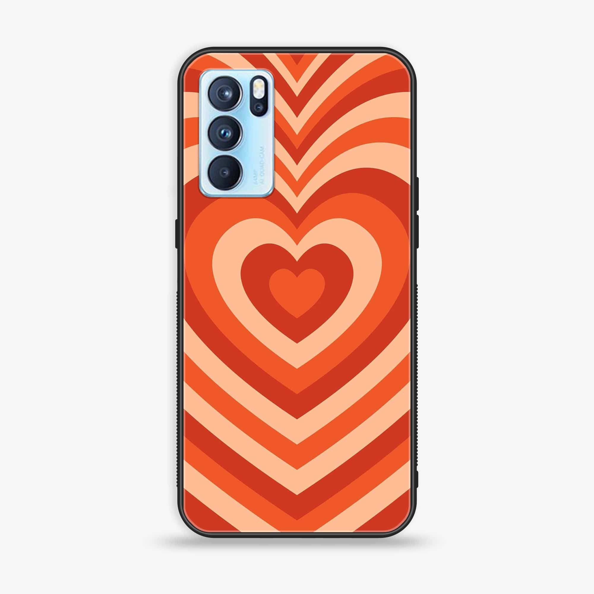 Oppo Reno 6 Pro Heart Beat Series Premium Printed Glass soft Bumper shock Proof Case