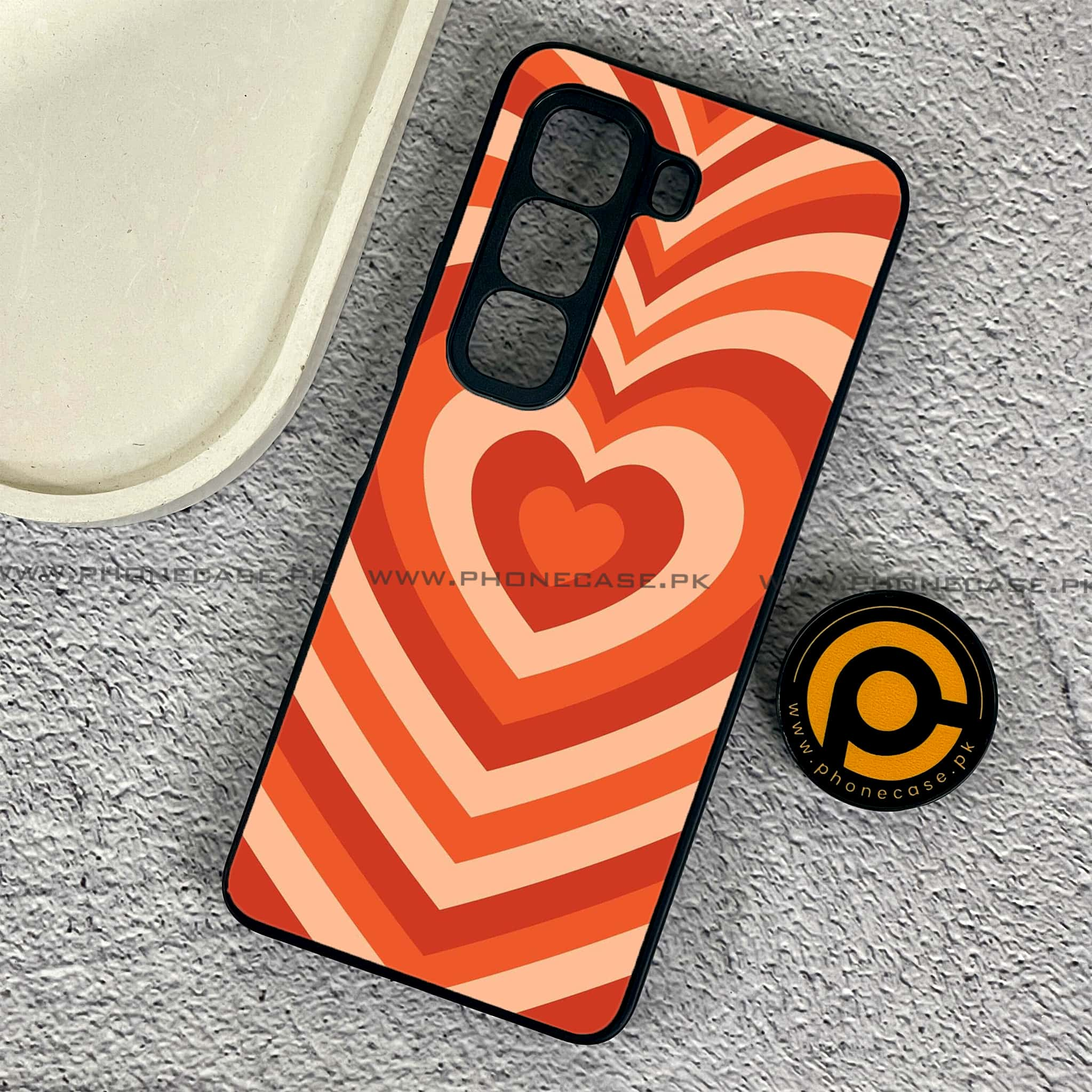 Infinix Hot 50 Pro - Heart Beat Series - Premium Printed Glass soft Bumper shock Proof Case