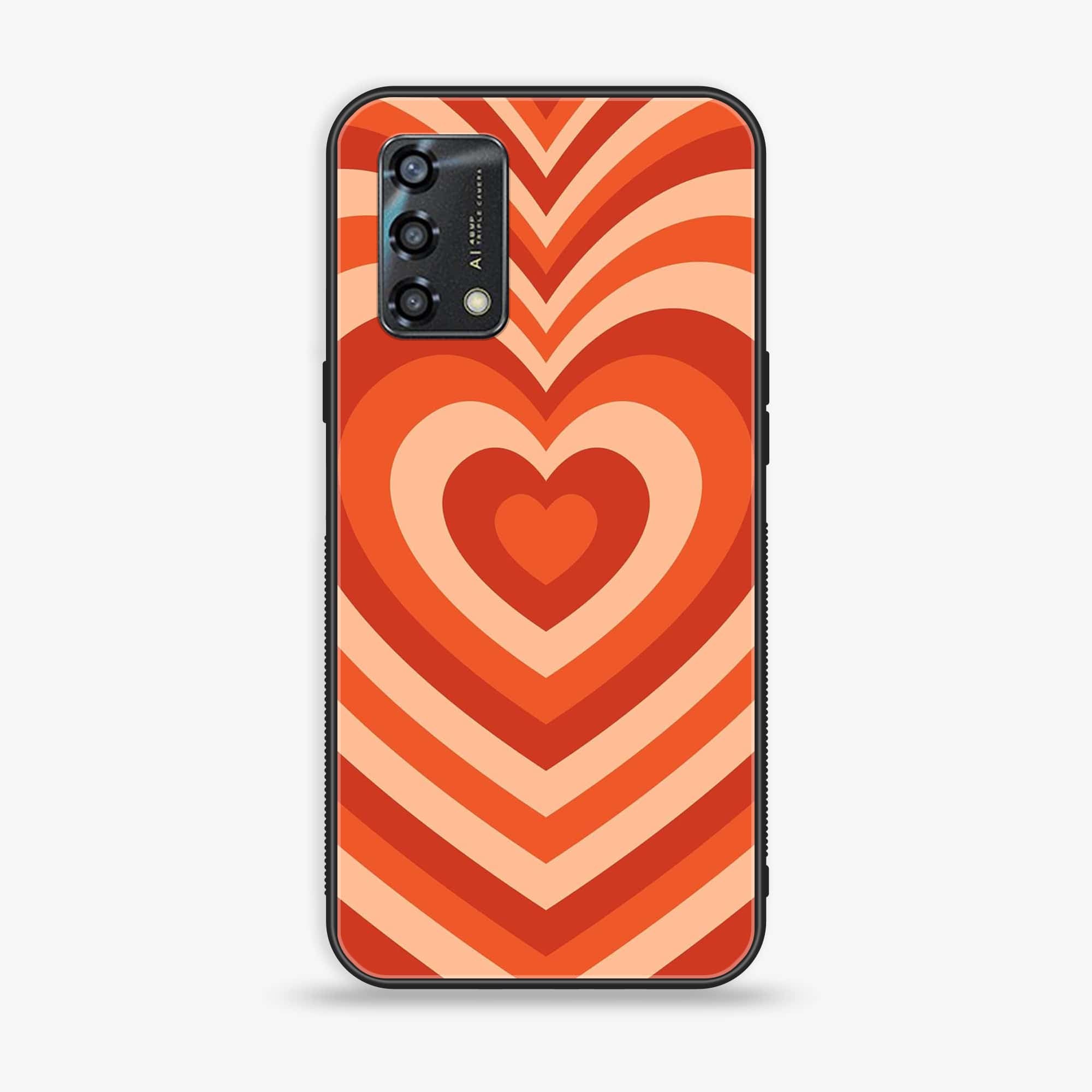 Oppo A95  - Heart Beat Series - Premium Printed Glass soft Bumper shock Proof Case