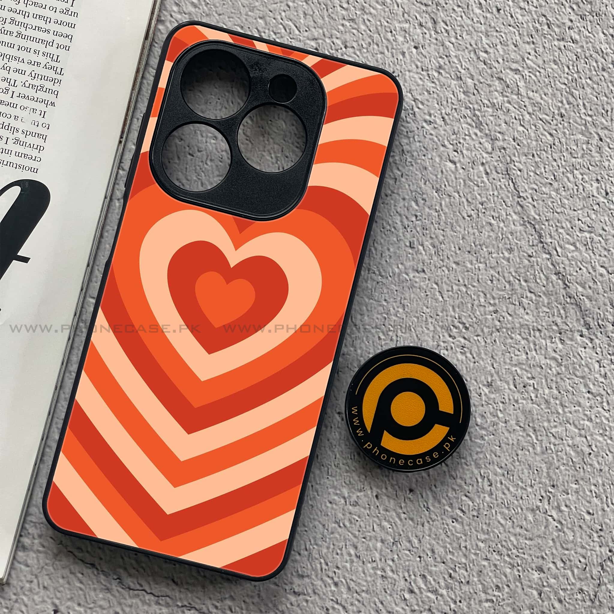 Tecno Spark 20C - Heart Beat Series - Premium Printed Glass soft Bumper shock Proof Case