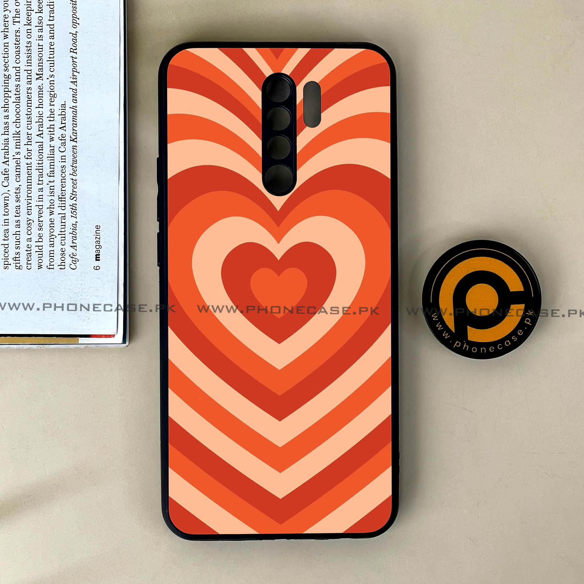 Xiaomi Redmi 9 - Heart Beat Series - Premium Printed Glass soft Bumper shock Proof Case