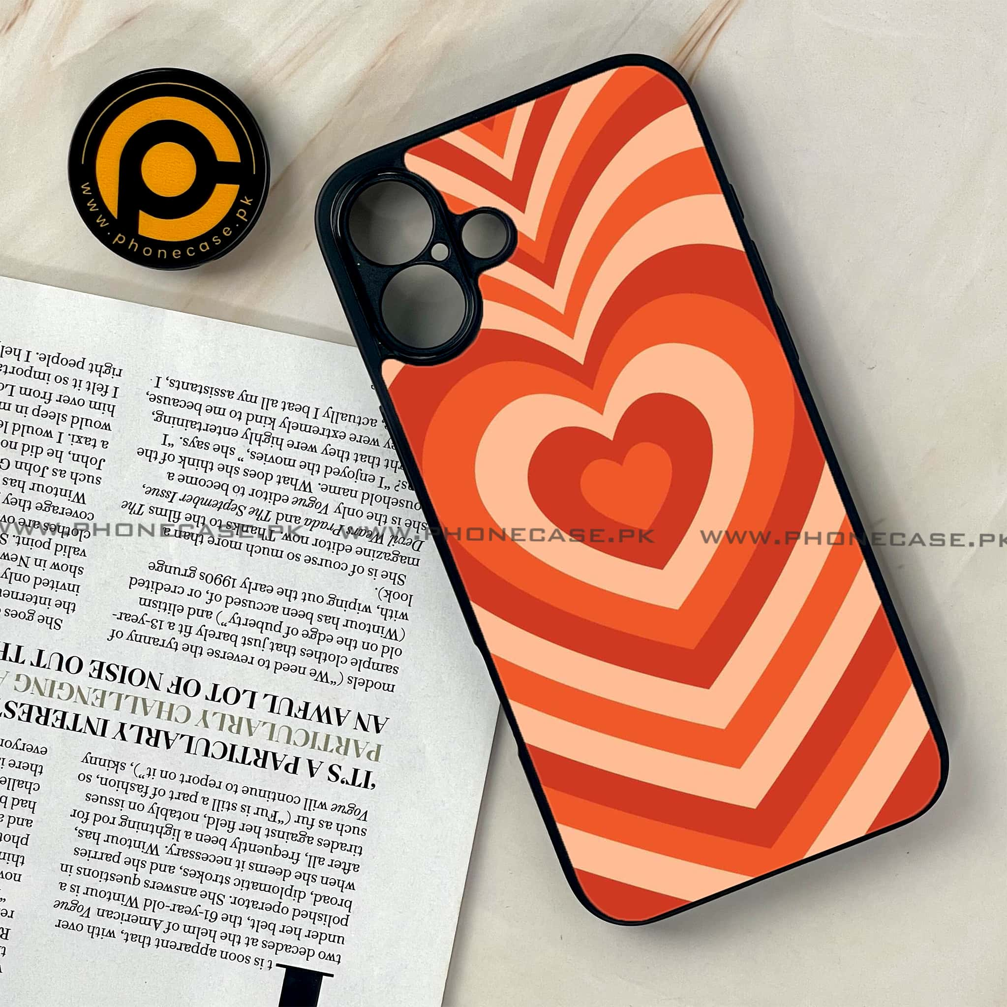 iPhone 16 - Heart Beat Series - Premium Printed Glass soft Bumper shock Proof Case