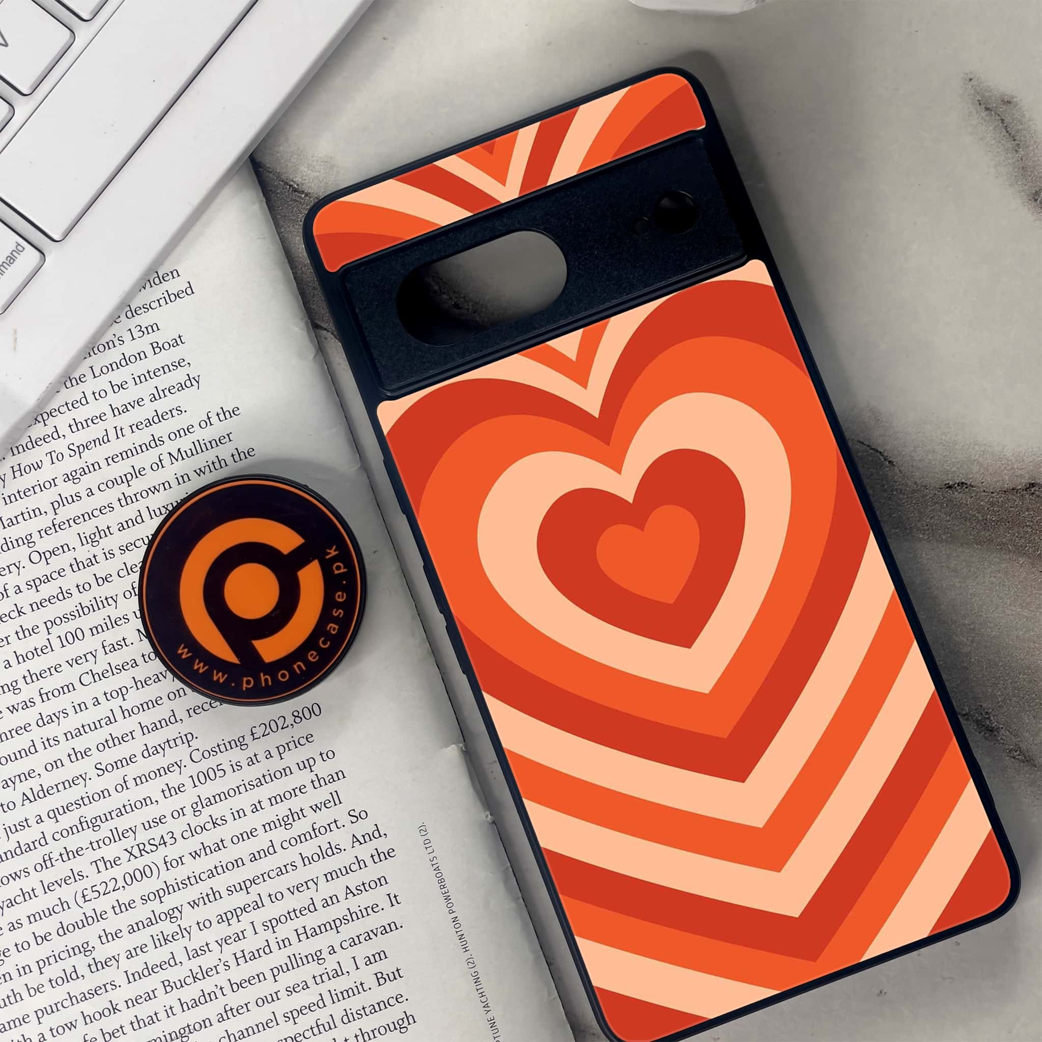 Google Pixel 7 - Heart Beat Series - Premium Metal Printed soft Bumper Shock Proof Case