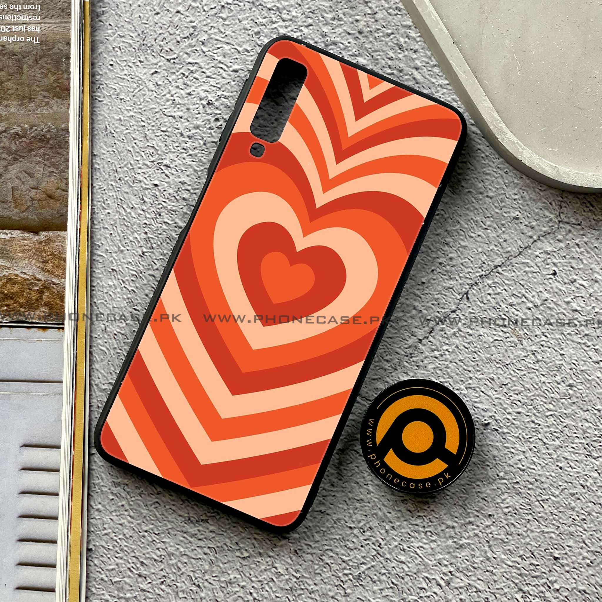 Galaxy A7 2018 - Heart Beat Series - Premium Printed Metal soft Bumper shock Proof Case