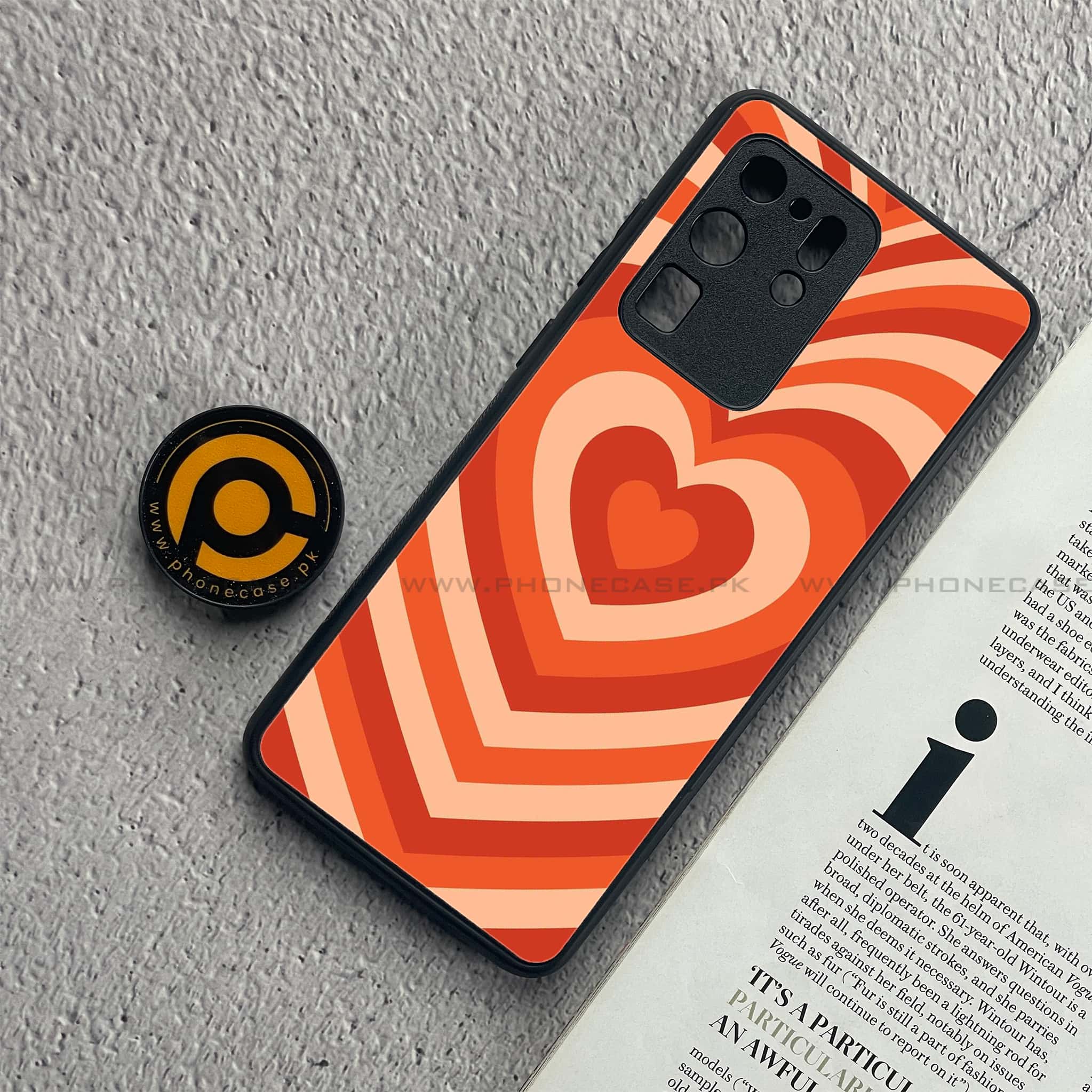 Samsung Galaxy S20 Ultra  Heart Beat Series - Premium Printed Glass soft Bumper shock Proof Case