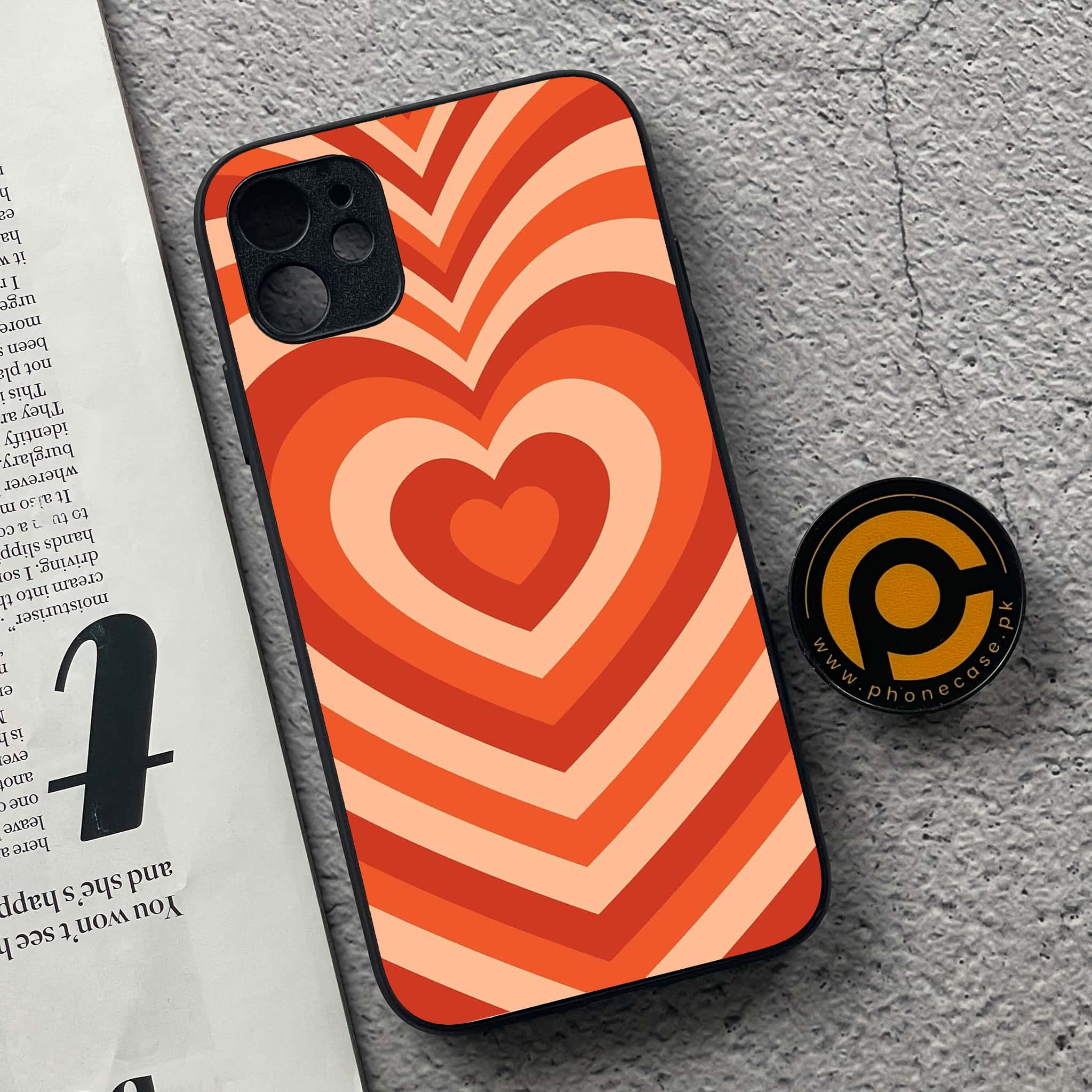 iPhone 11  Heart Beat Series  Premium Printed Glass soft Bumper shock Proof Case