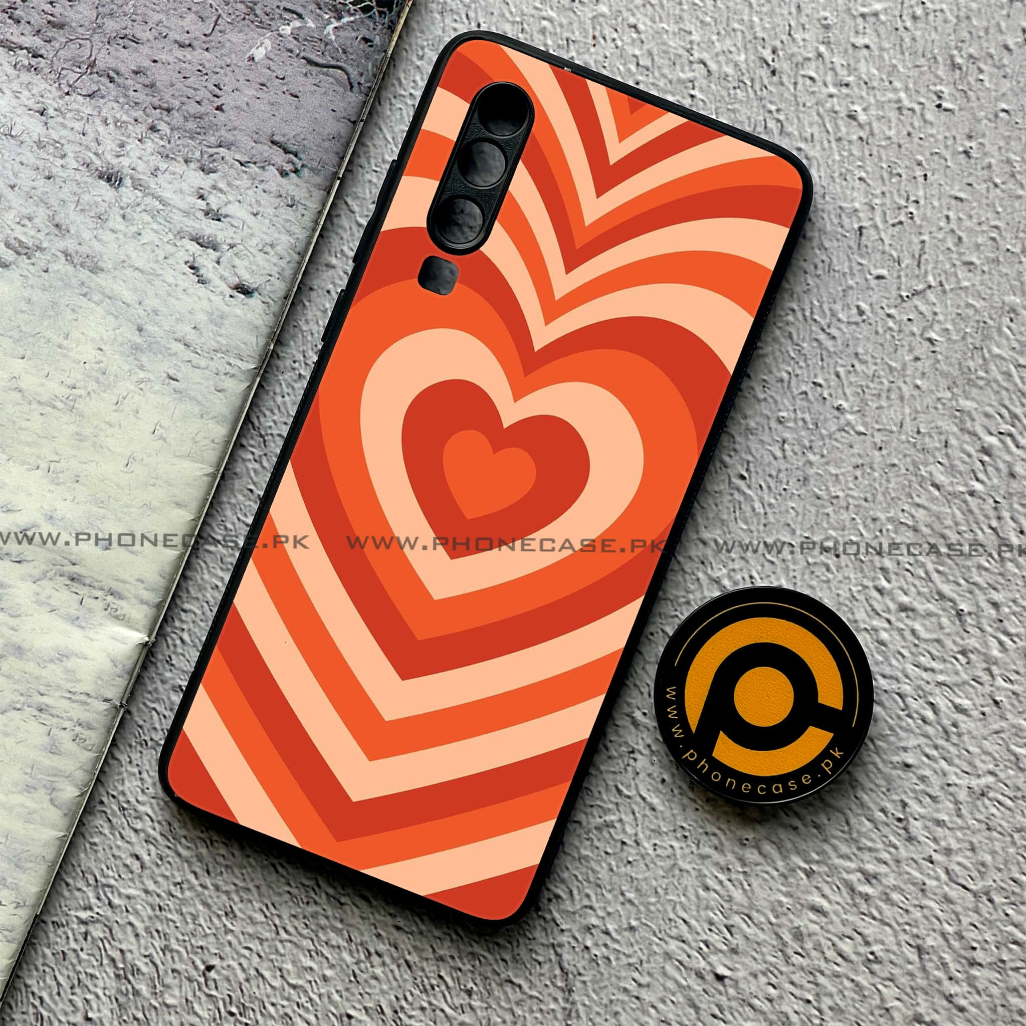 Huawei P30 - Heart Beat Series - Premium Printed Glass soft Bumper shock Proof Case