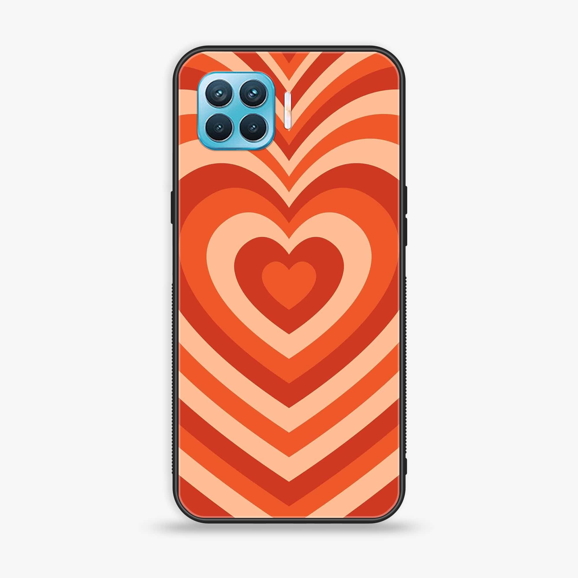 Oppo F17- Heart Beat Series - Premium Printed Glass soft Bumper shock Proof Case