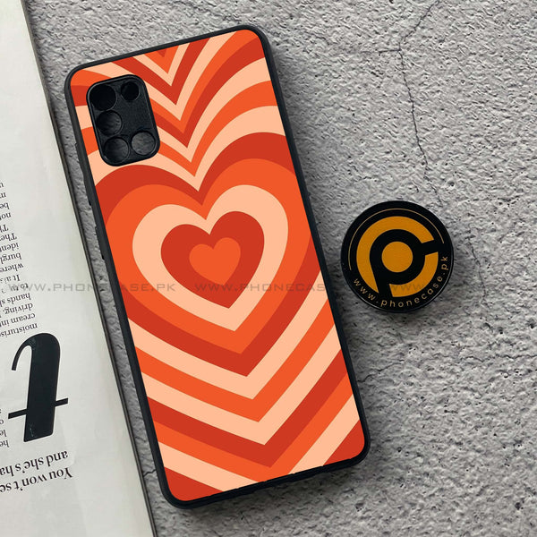 Samsung Galaxy A31 - Heart Beat Design 9 - Premium Printed Glass soft Bumper shock Proof Case  CS-33423
