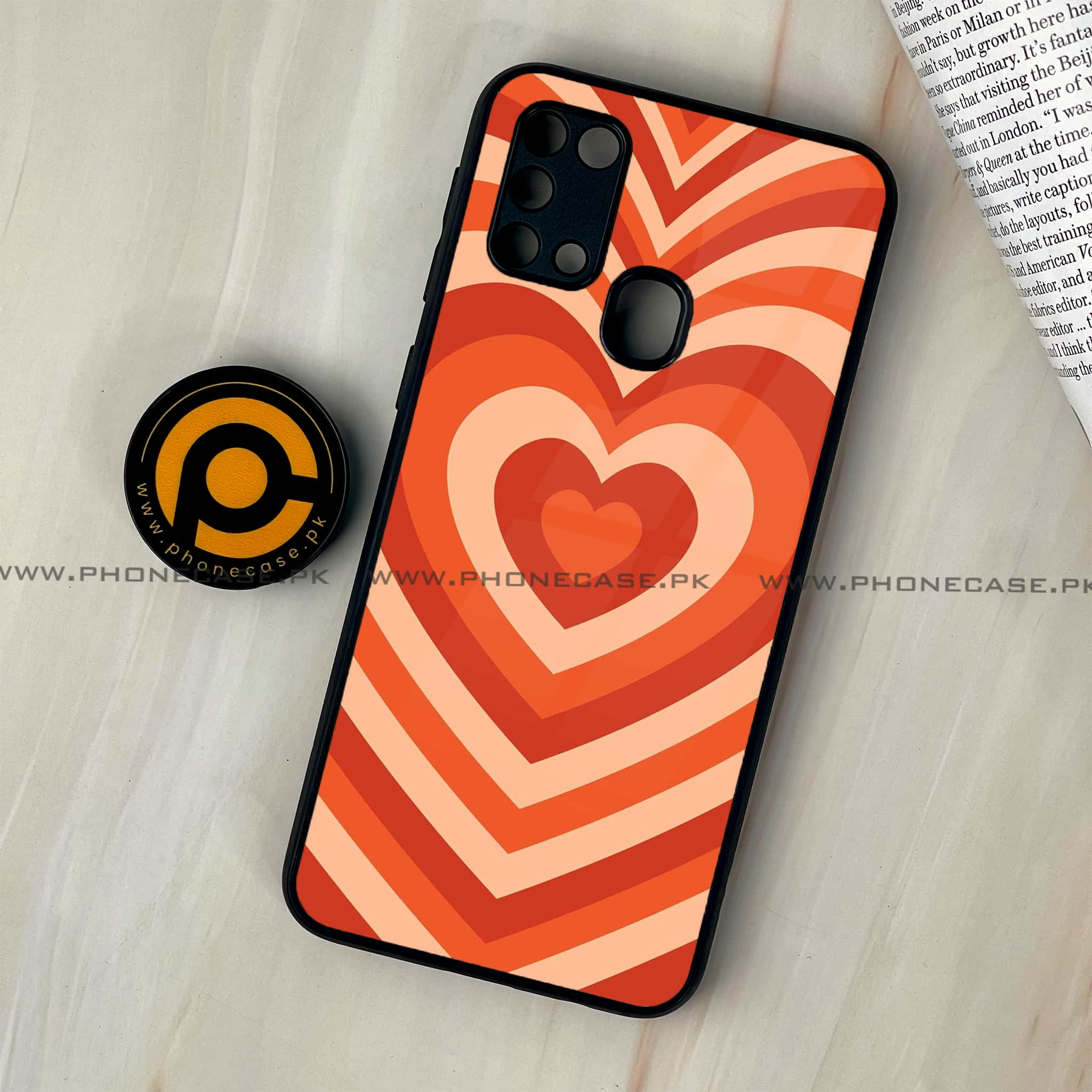 Galaxy M31 - Heart Beat Series - Premium Printed Glass soft Bumper shock Proof Case