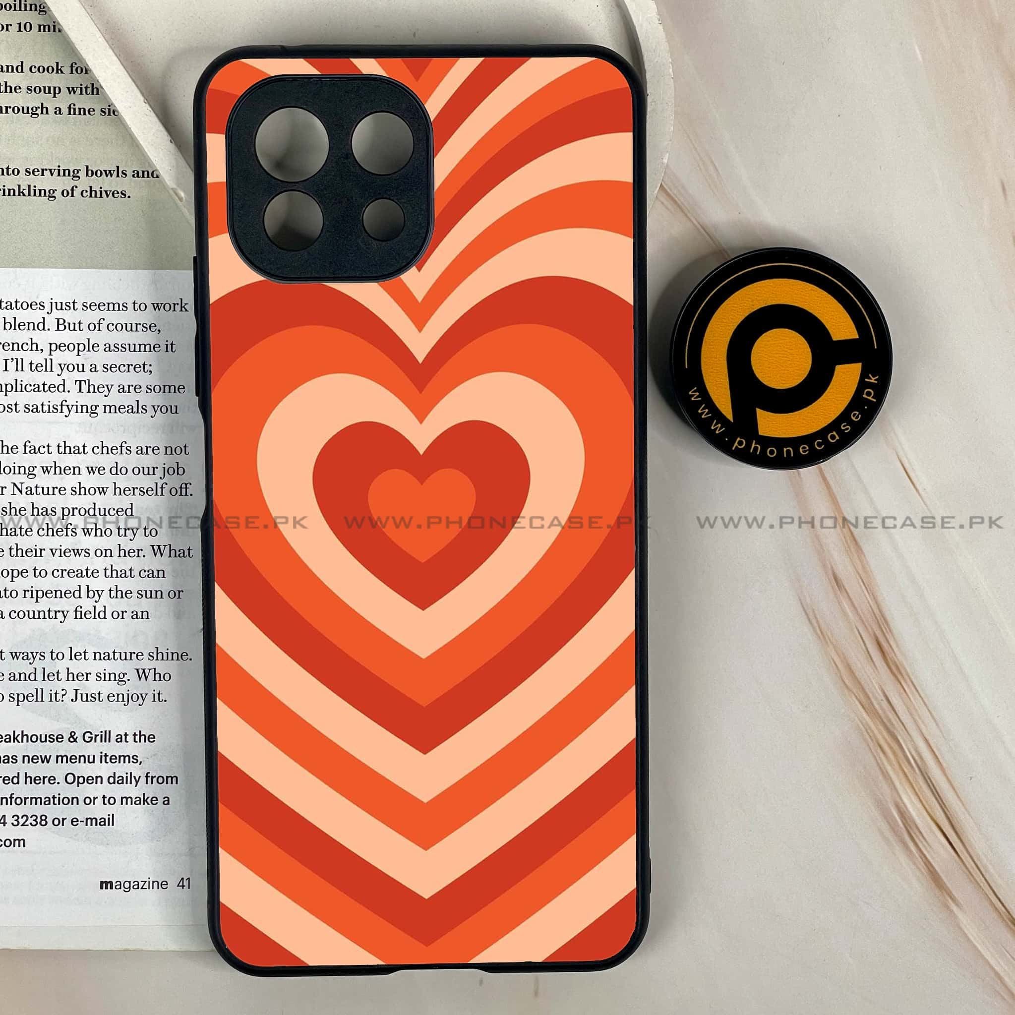 Mi 11 Lite -Heart Beat Series - Premium Printed Glass soft Bumper shock Proof Case