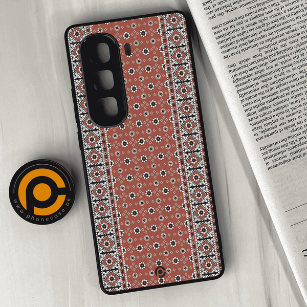 Infinix Hot 60/ Hot 60i - Ajrak Design 12 - Premium Metal Printed soft Bumper shock Proof Case  CS-36893