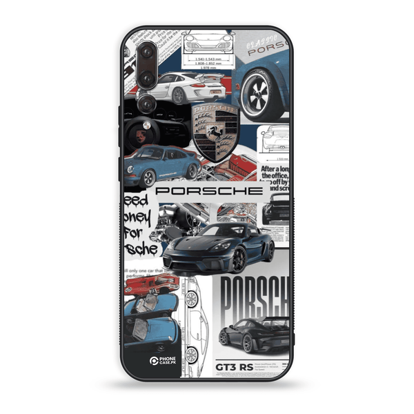 Huawei P20 Pro - Porsche GT3 Power  - Premium Printed Glass soft Bumper shock Proof Case CS-33486