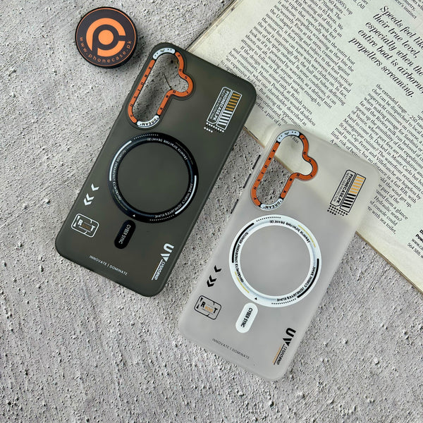 Samsung Galaxy S25 - Mechanical Vortex Matte Case With Built-in Magsafe