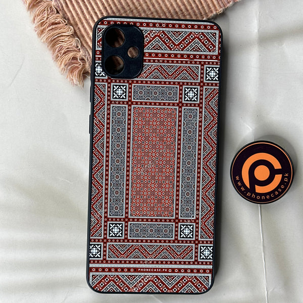 Samsung Galaxy A05 - Sindhi Ajrak Art 7 - Imperial Ajrak Pattern - Premium Metal  Printed soft Bumper shock Proof Case CS-43107