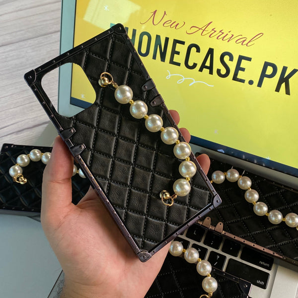 iPhone 11 Pro Luxury Leather Branded with pearl Holder Case