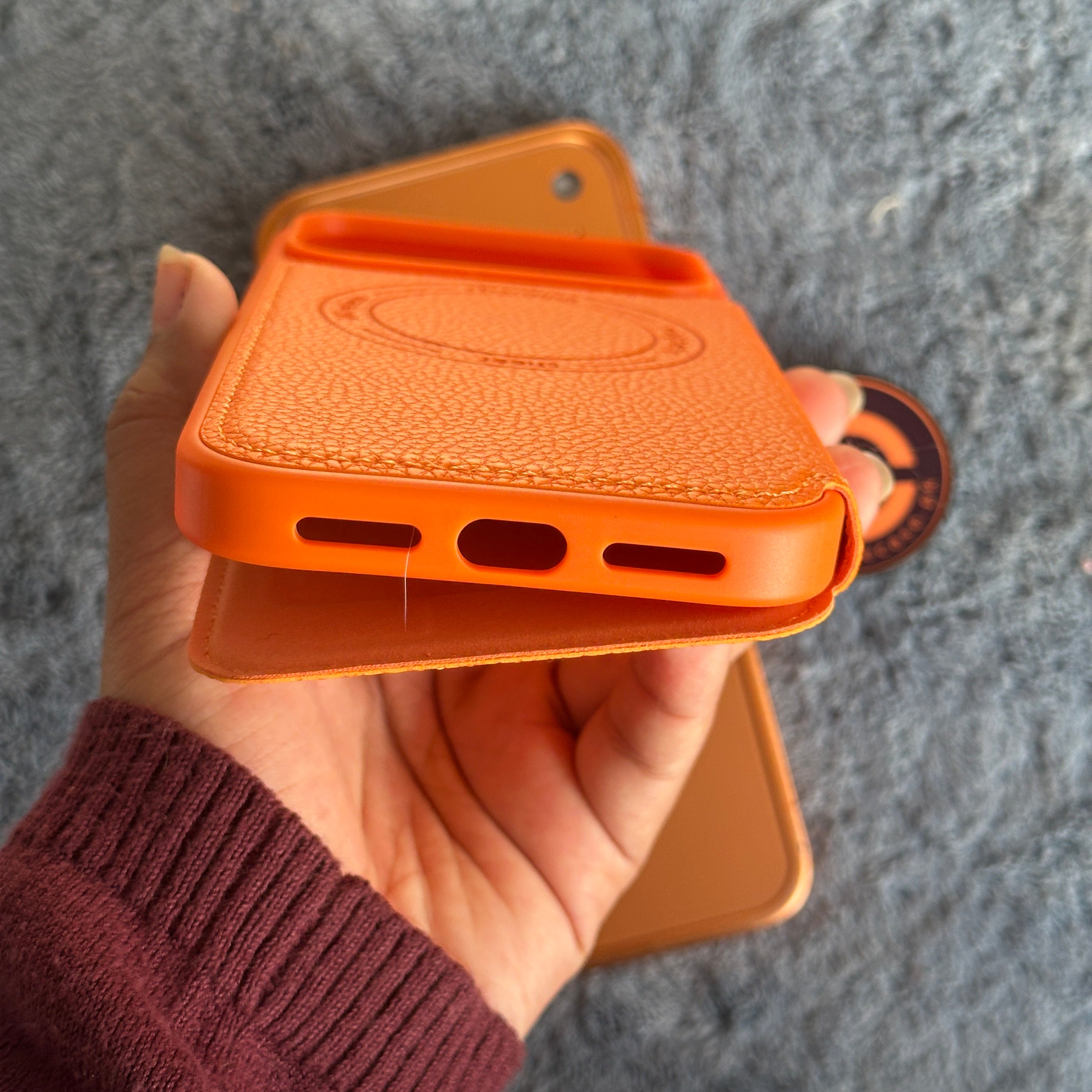 iPhone 17 Pro - Premium Flip Wallet Leather Mobile Cover with Card Slots & Wireless Charging Support