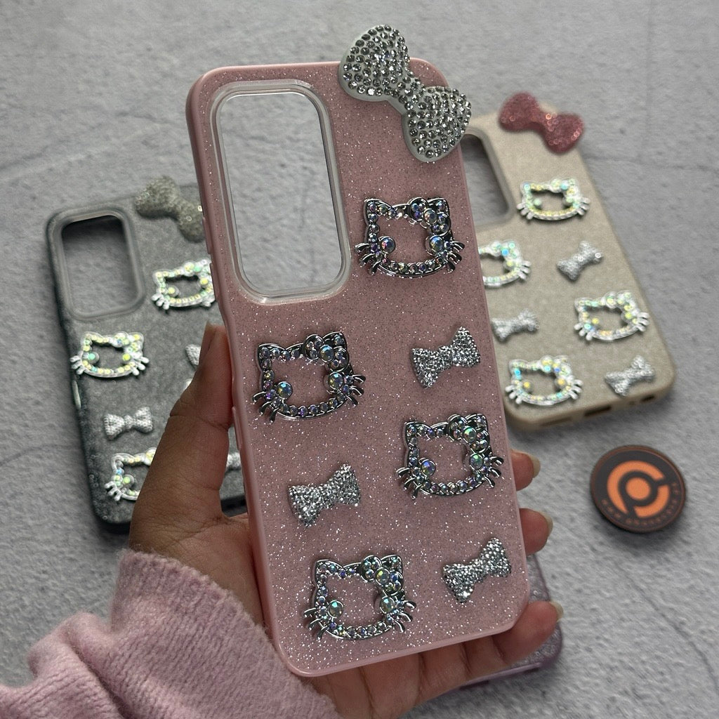 Infinix Hot 60 Pro  - Cute Kitty Pookie Glitter Diamond Case